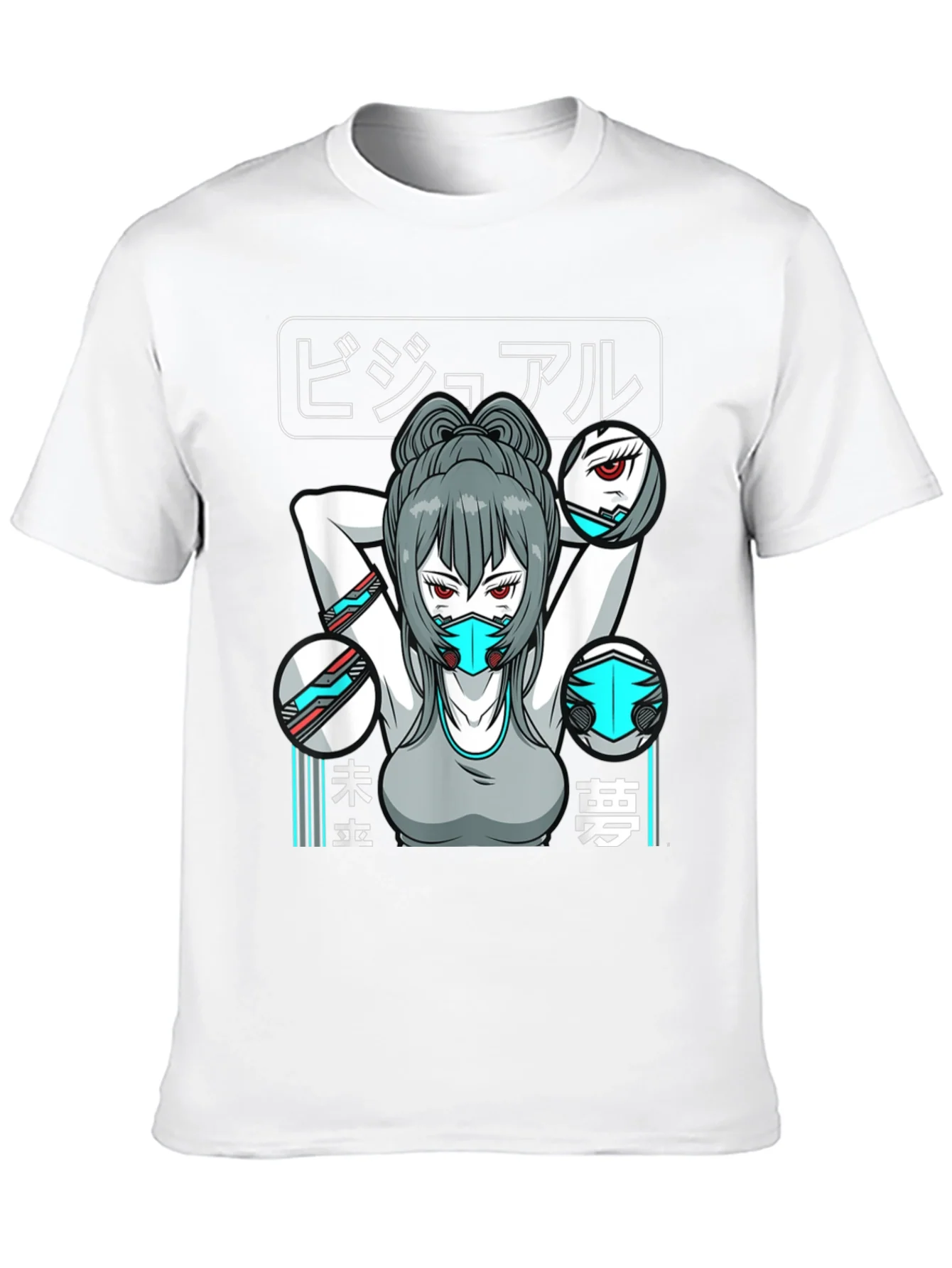 Anime Girl T-Shirt: Futuristic Cyberpunk Style
