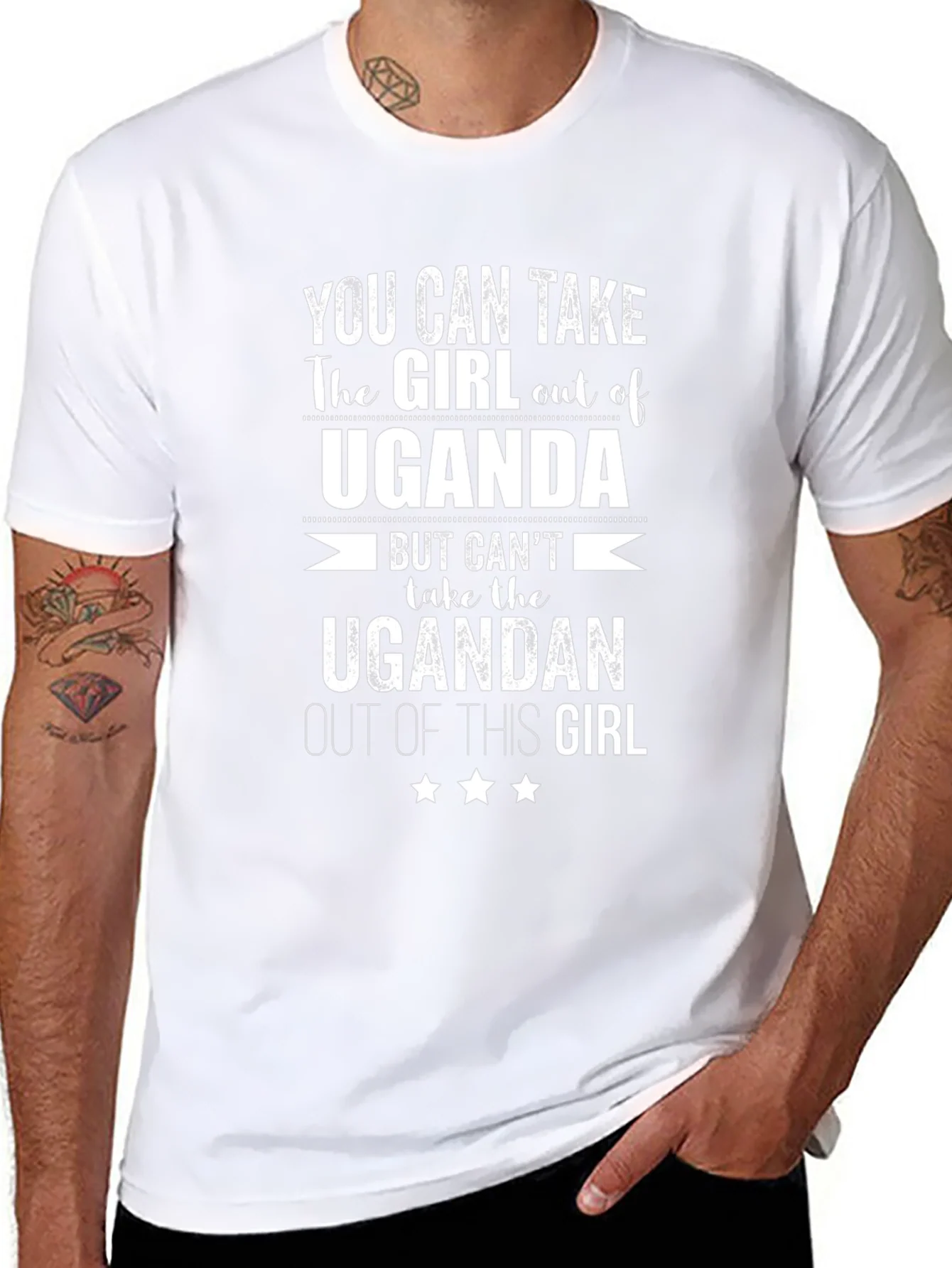 Ugandan Girl Pride Tee - Black Cotton Graphic T-Shirt