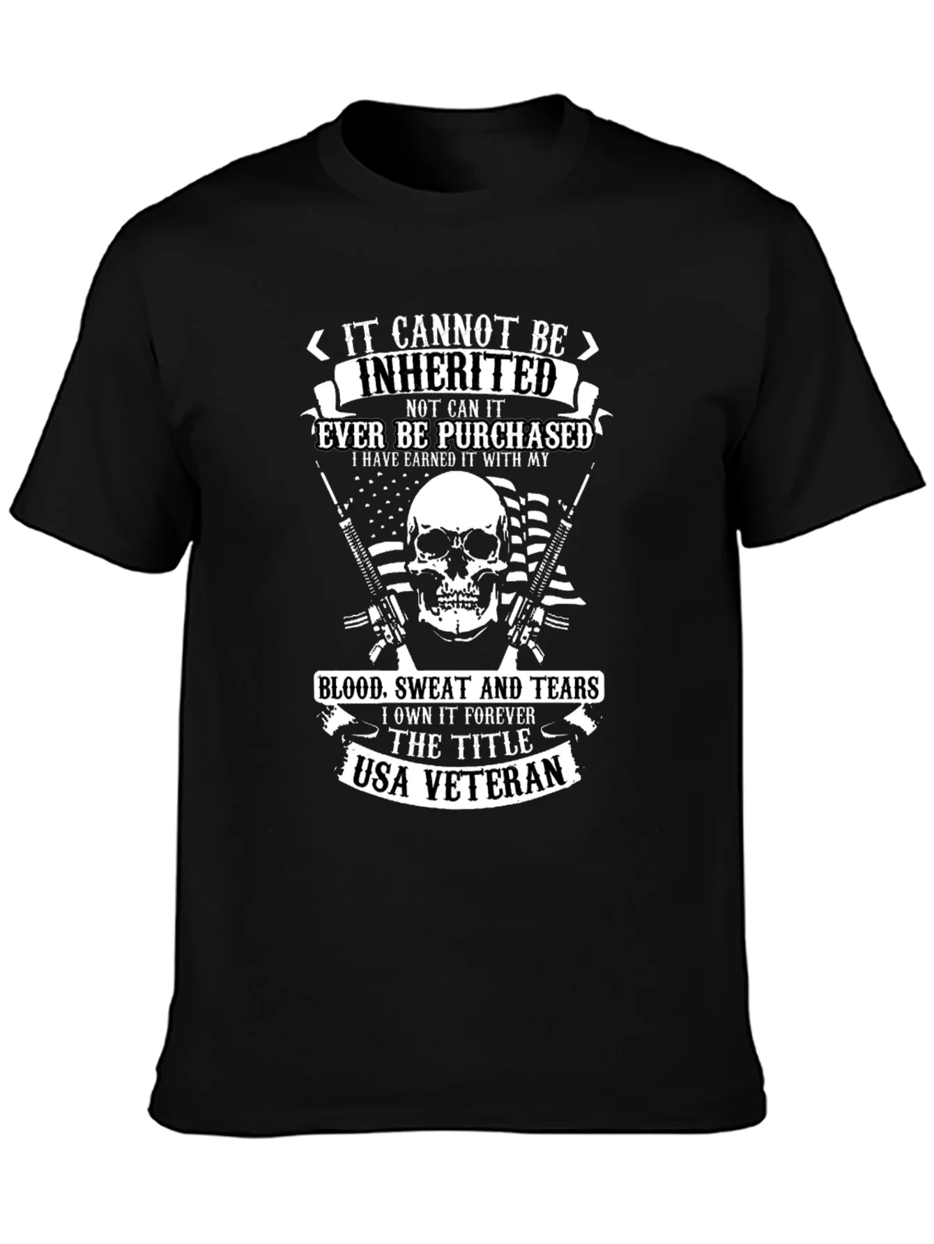 USA Veteran Graphic Print T-Shirt