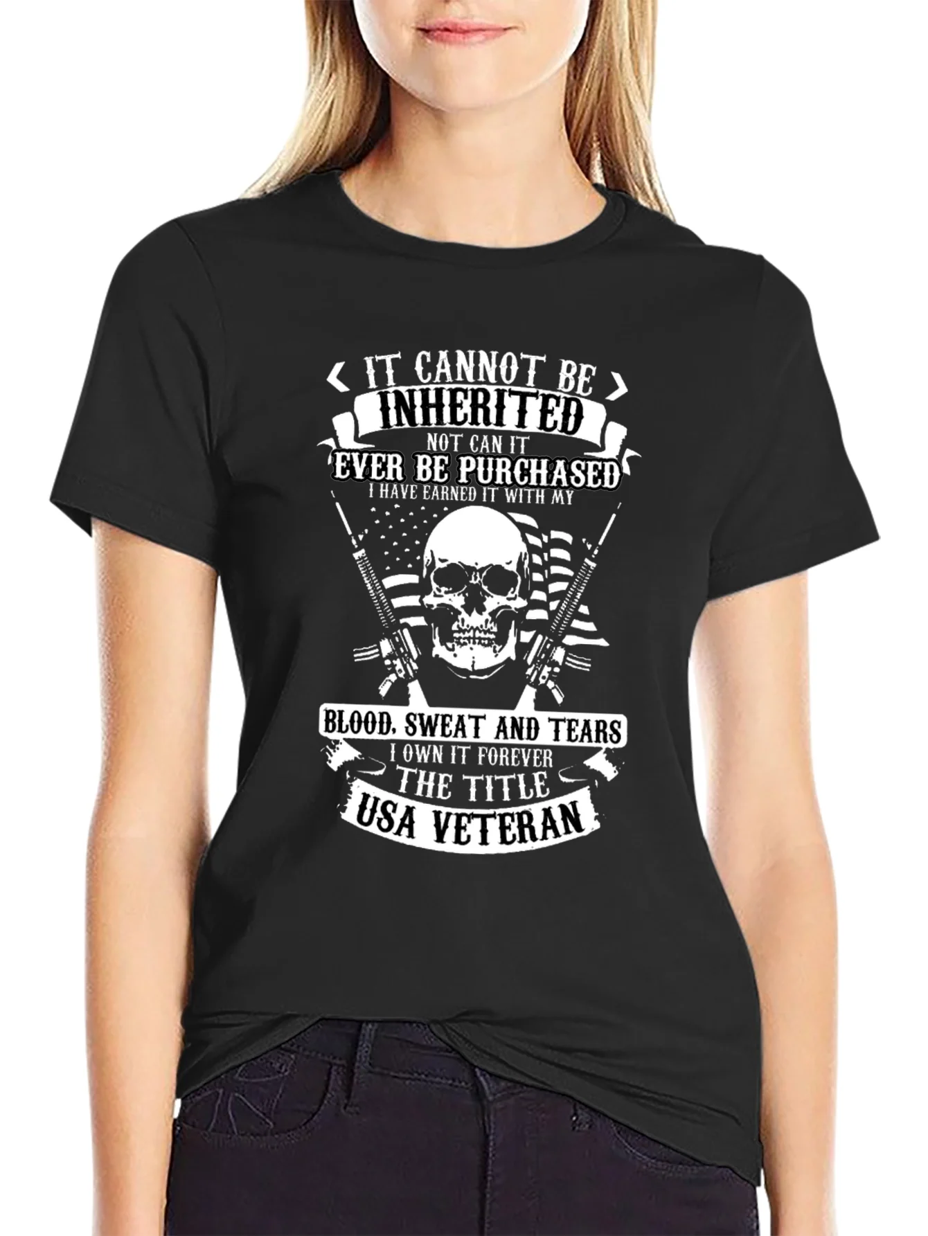 USA Veteran Graphic Print T-Shirt