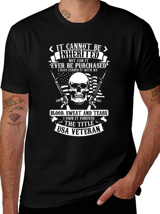 USA Veteran Graphic Print T-Shirt