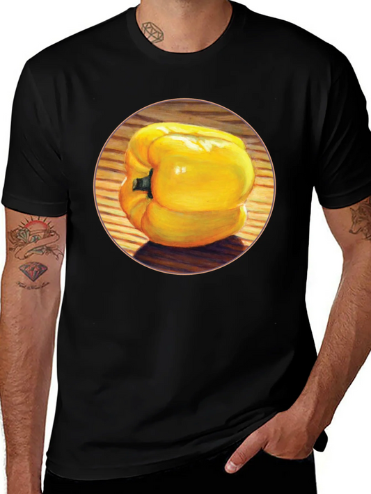 Yellow Pepper Graphic Tee - Unisex Black T-Shirt