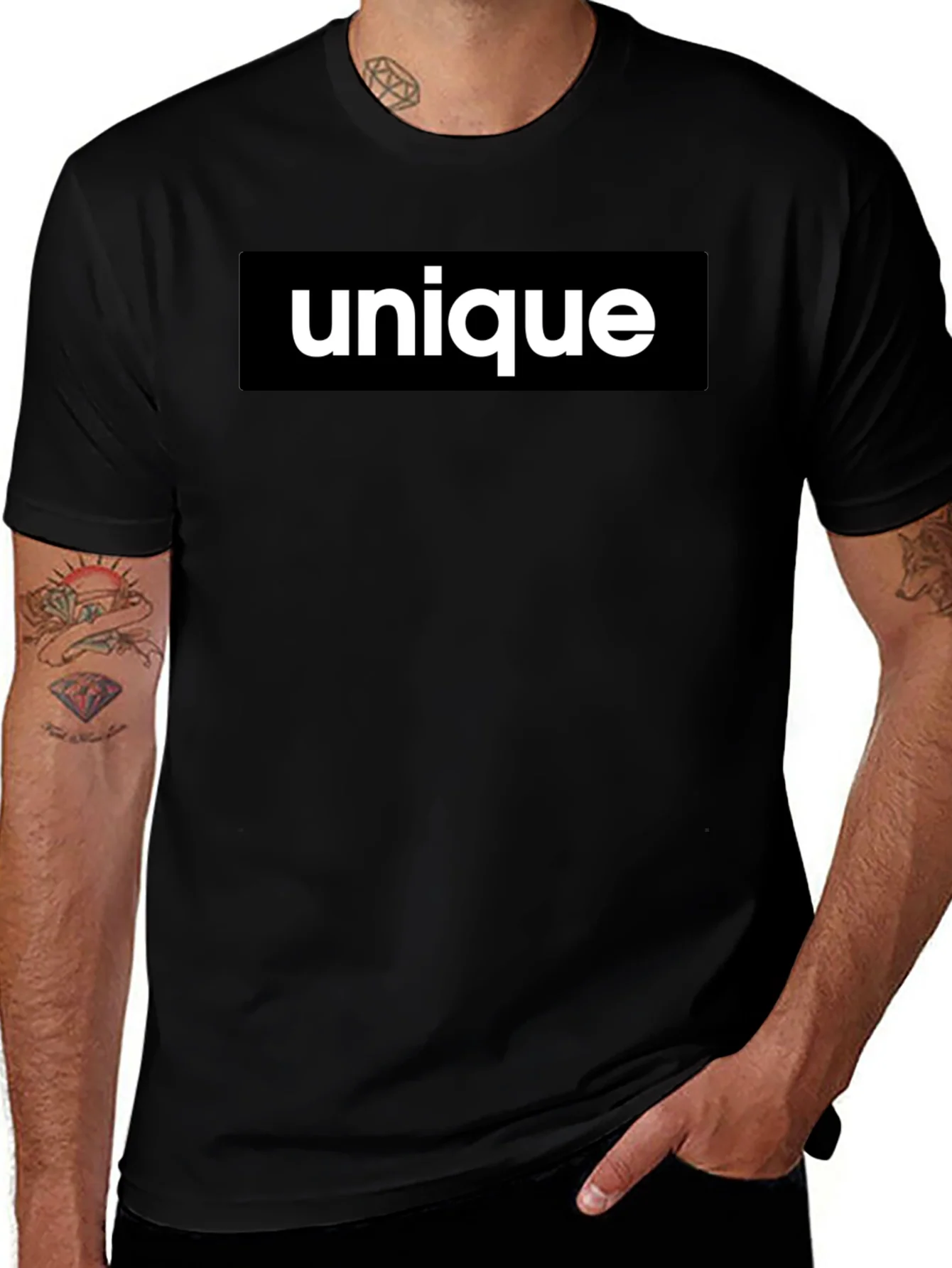 Unique Statement T-Shirt - Bold Black Tee