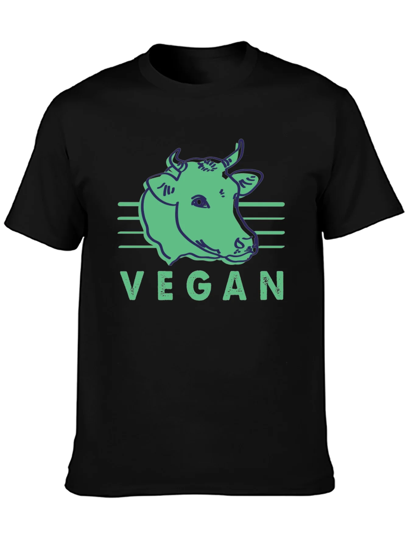 Vegan Cow Graphic Tee - Black Unisex T-Shirt