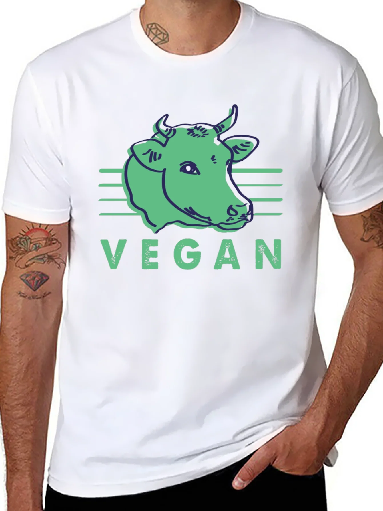 Vegan Cow Graphic Tee - Black Unisex T-Shirt
