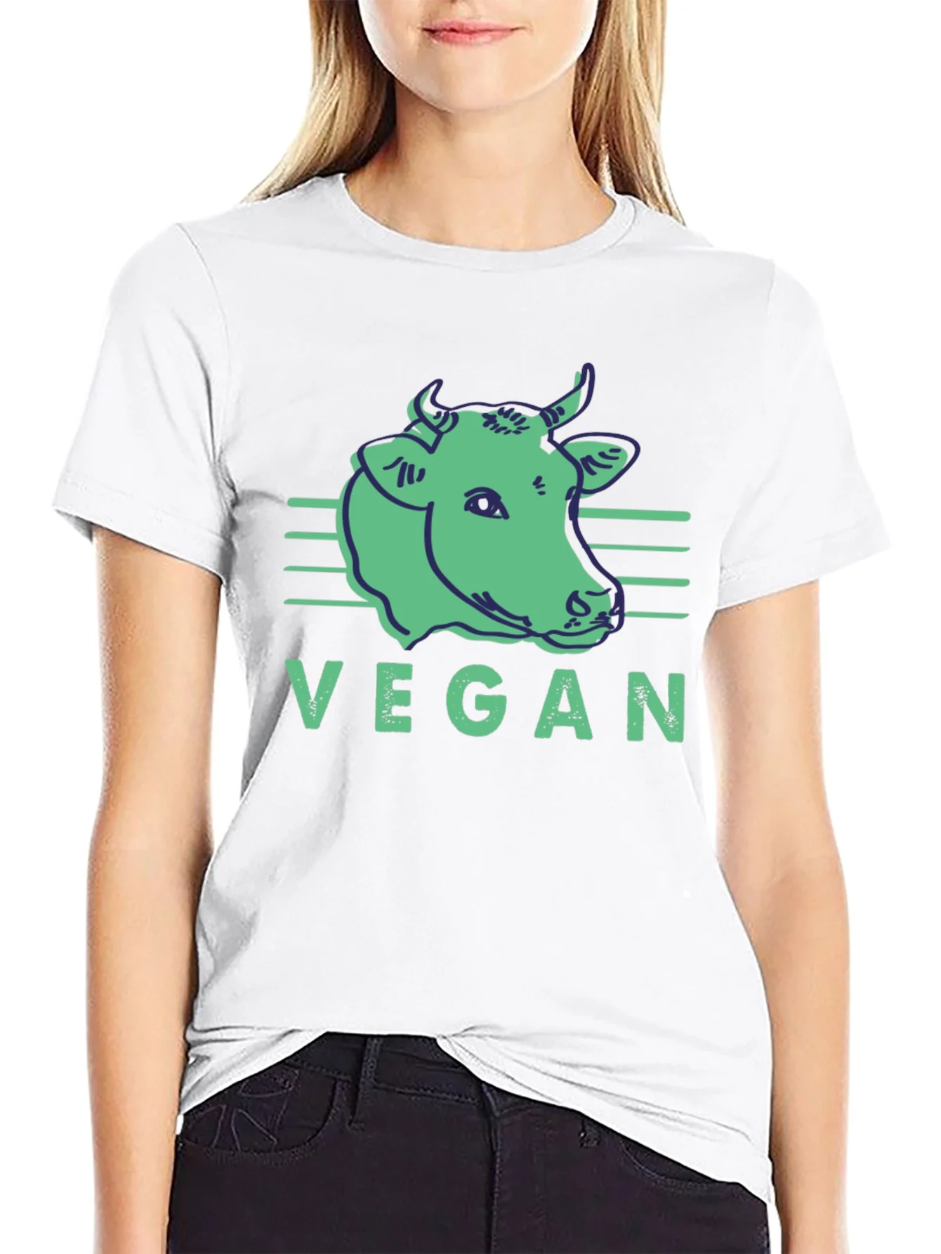 Vegan Cow Graphic Tee - Black Unisex T-Shirt