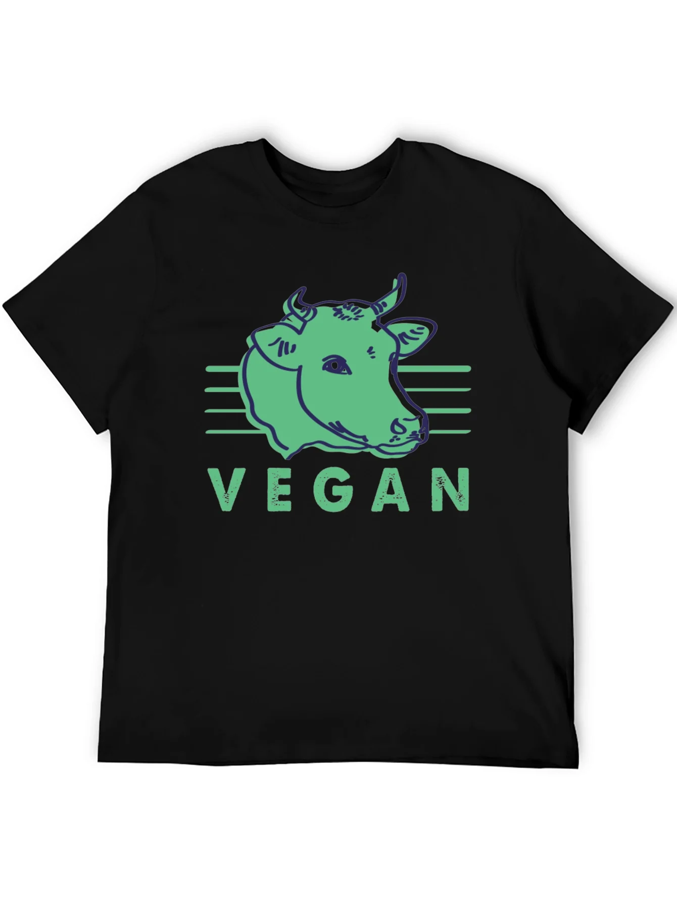 Vegan Cow Graphic Tee - Black Unisex T-Shirt