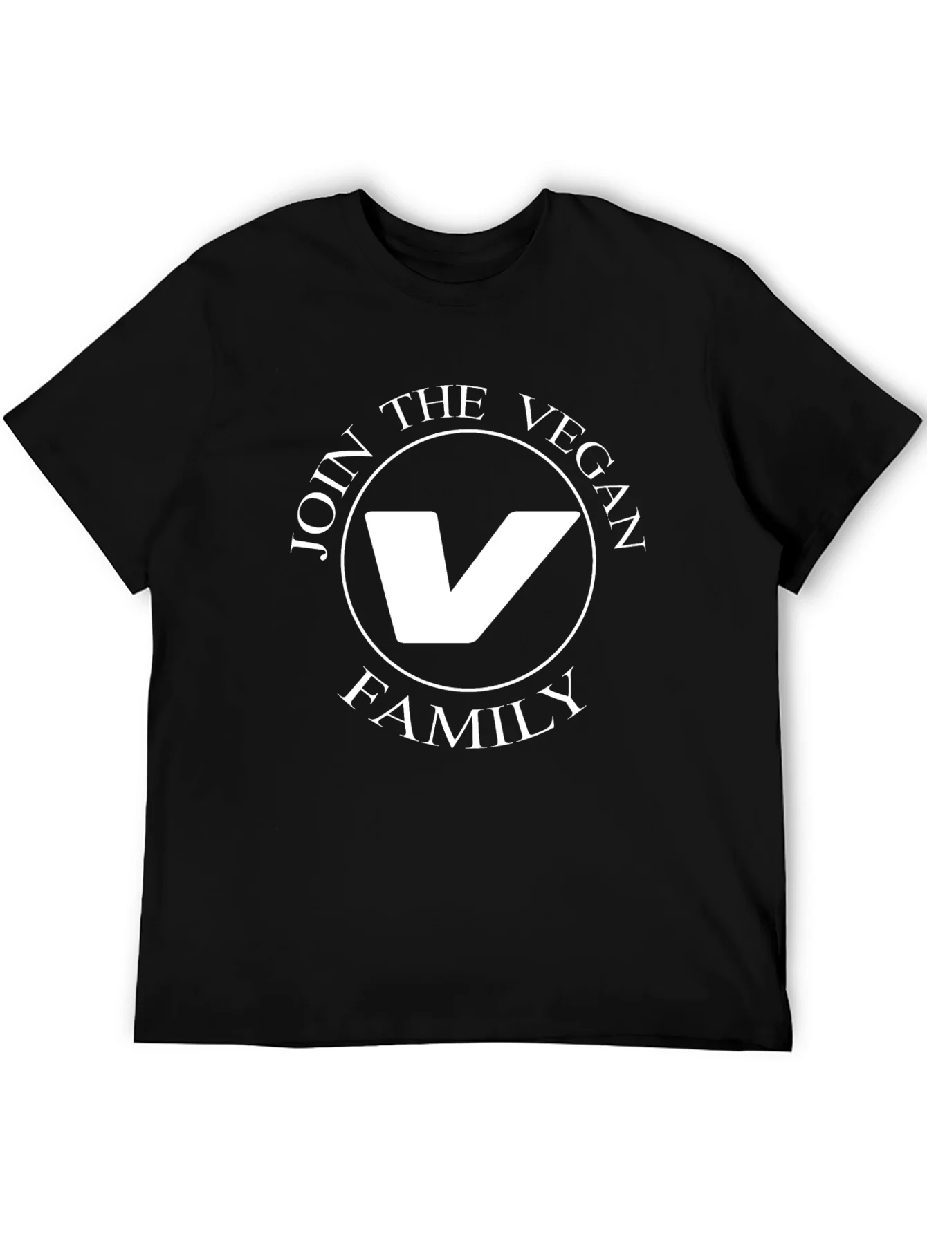Vegan Family Graphic Tee - Black Cotton T-Shirt