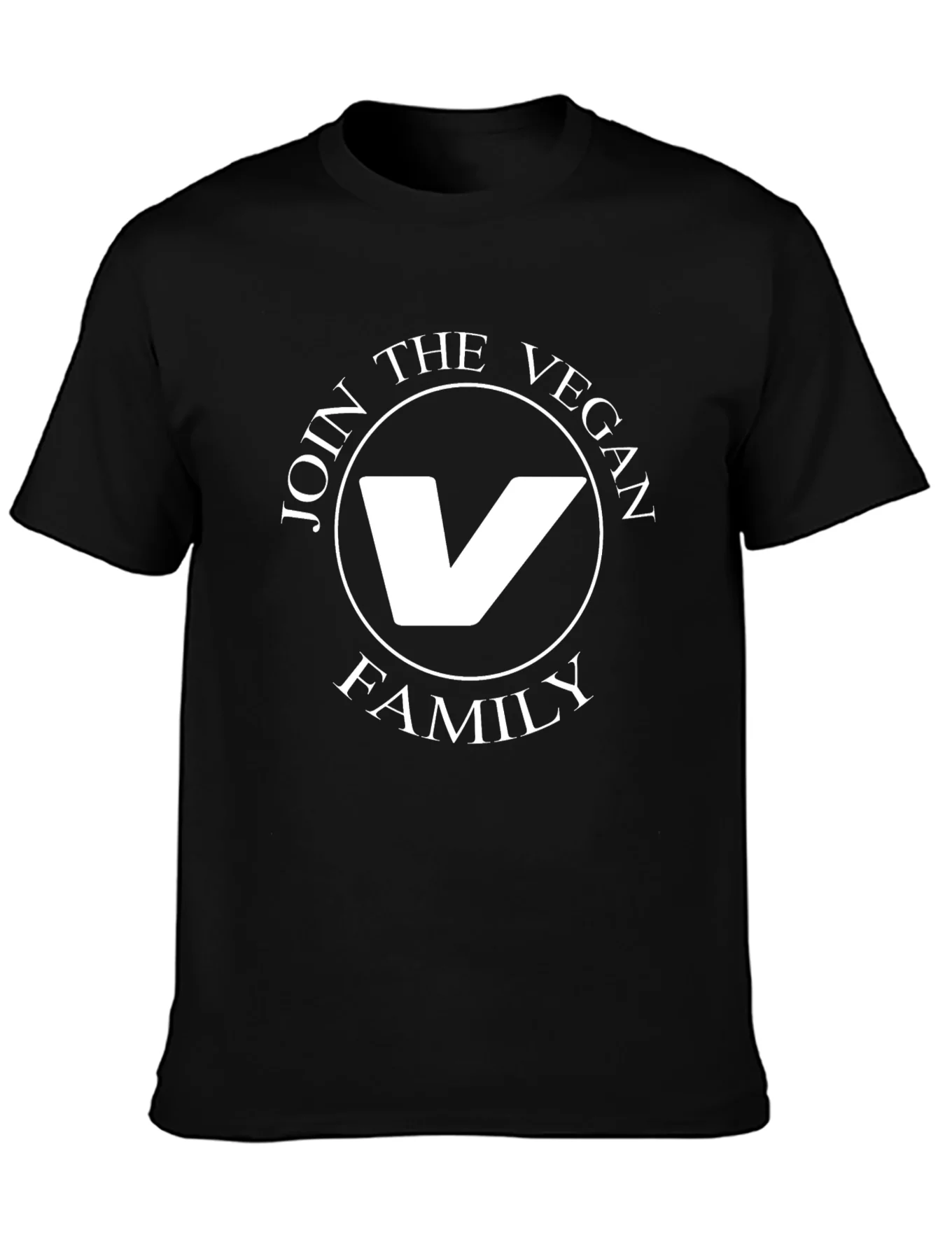 Vegan Family Graphic Tee - Black Cotton T-Shirt