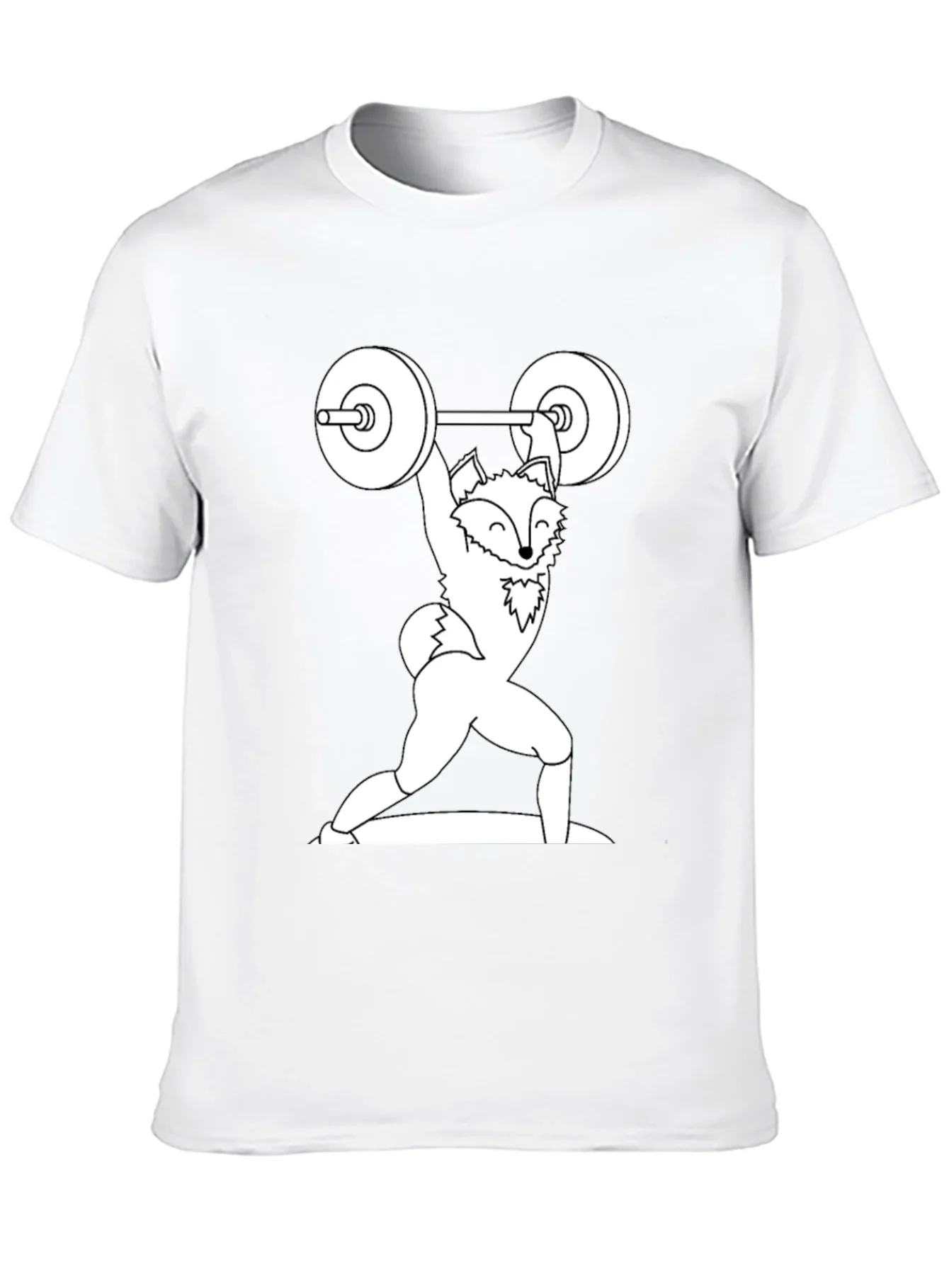 Weightlifting Fox Graphic Tee - Black Cotton T-Shirt