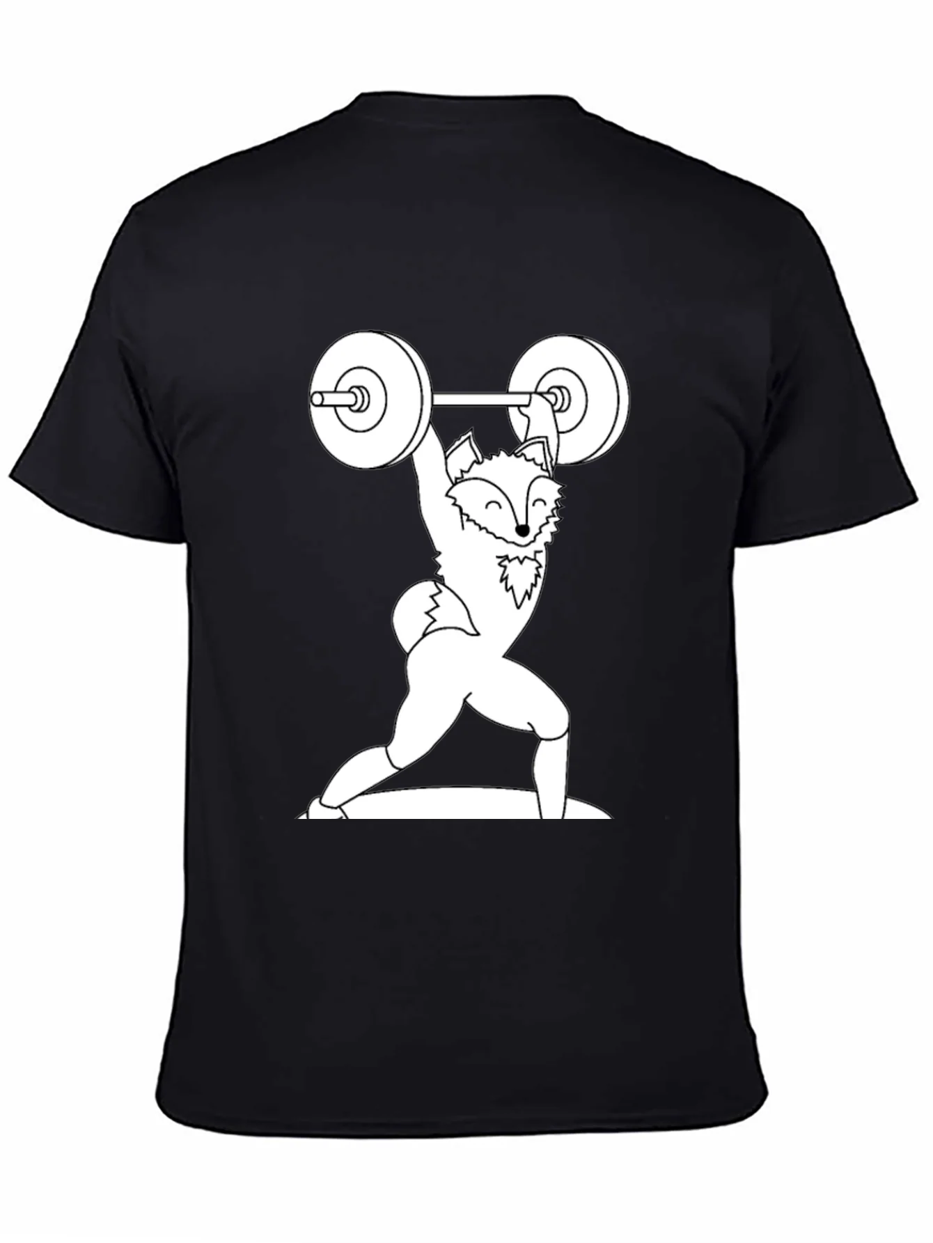 Weightlifting Fox Graphic Tee - Black Cotton T-Shirt