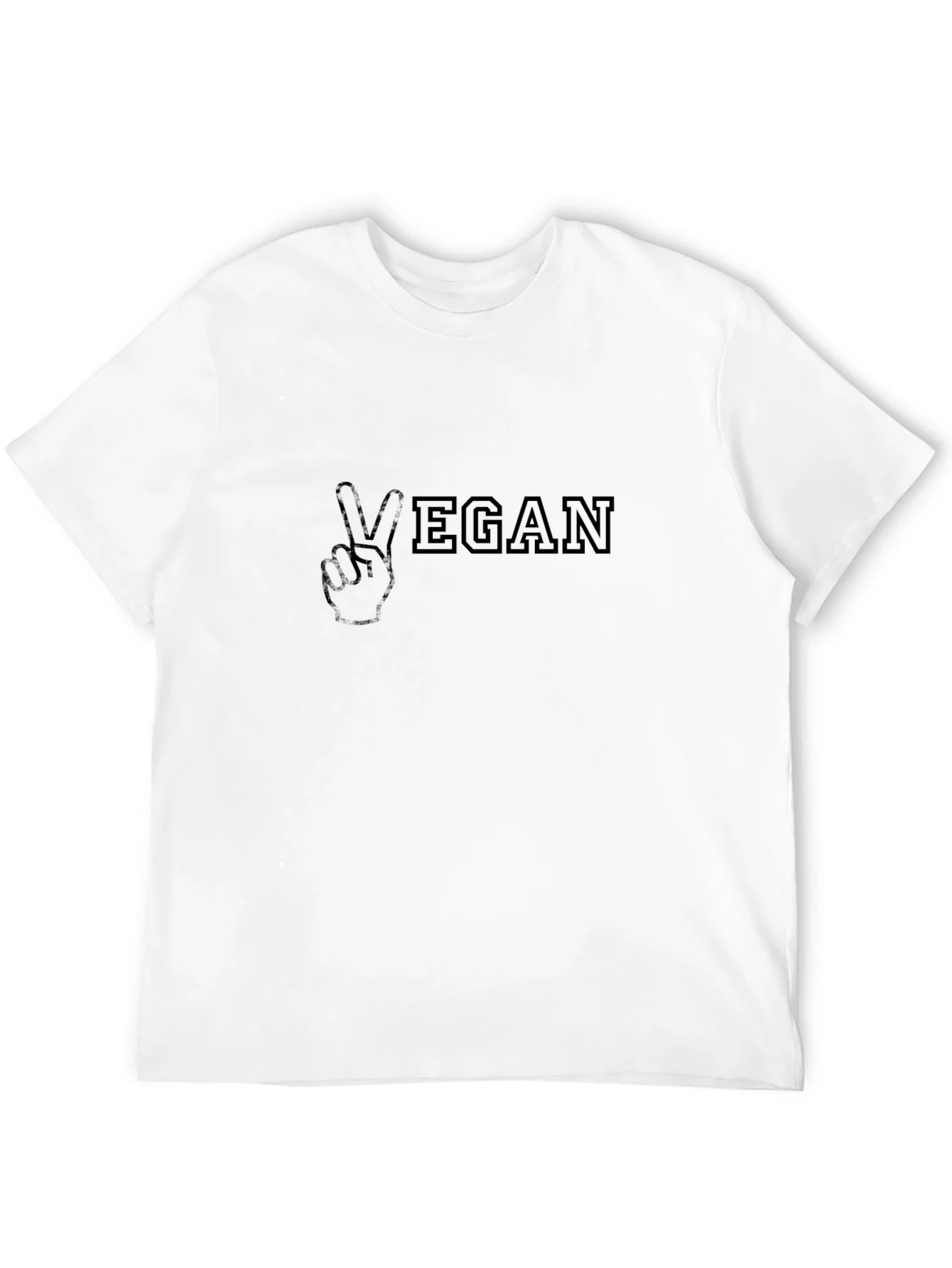 Vegan Peace Sign Black T-Shirt