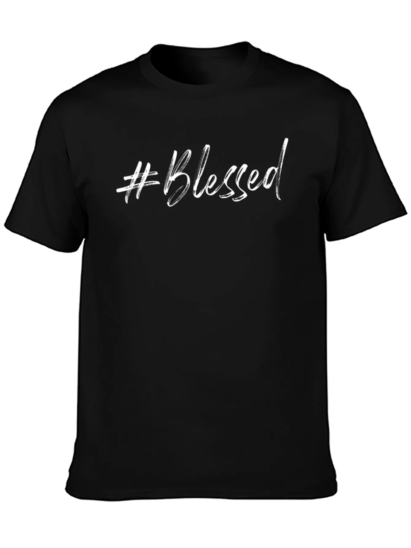 #Blessed Graphic Tee - Stylish Black Cotton T-Shirt