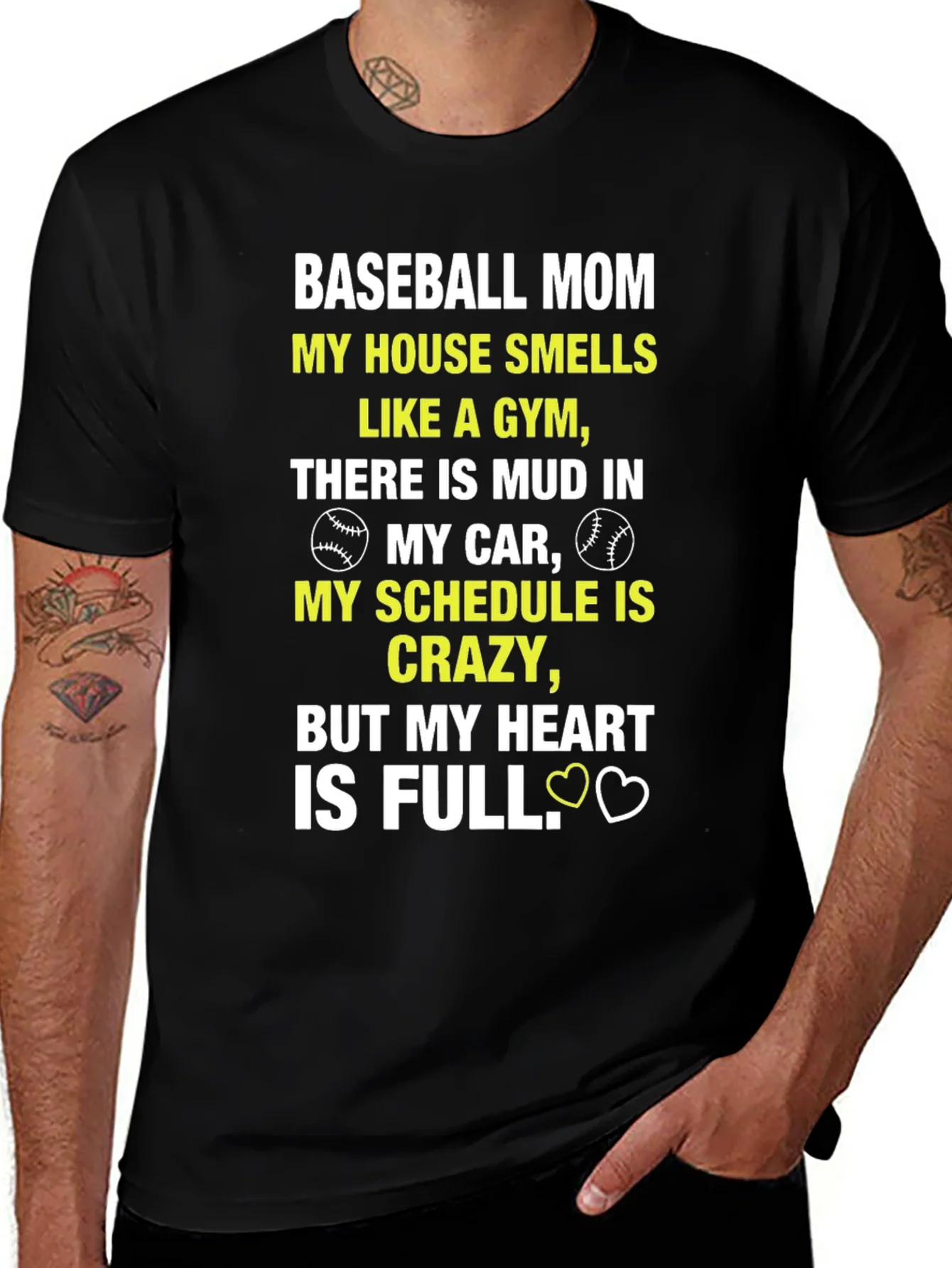 Baseball Mom T-Shirt - Heart is Full Tee