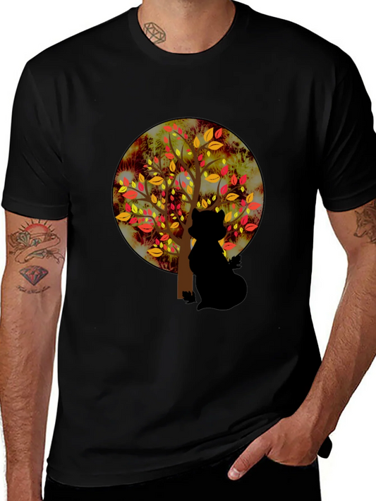 Autumn Cat Silhouette Tee