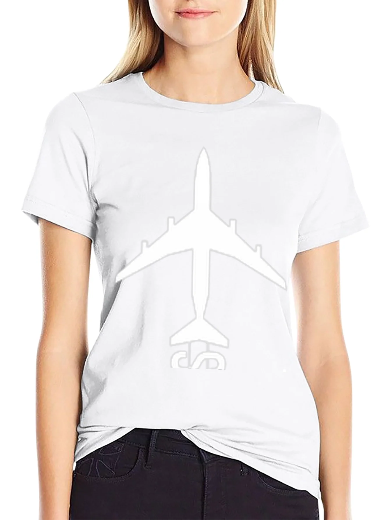 Airplane Graphic Tee - Black Cotton T-Shirt