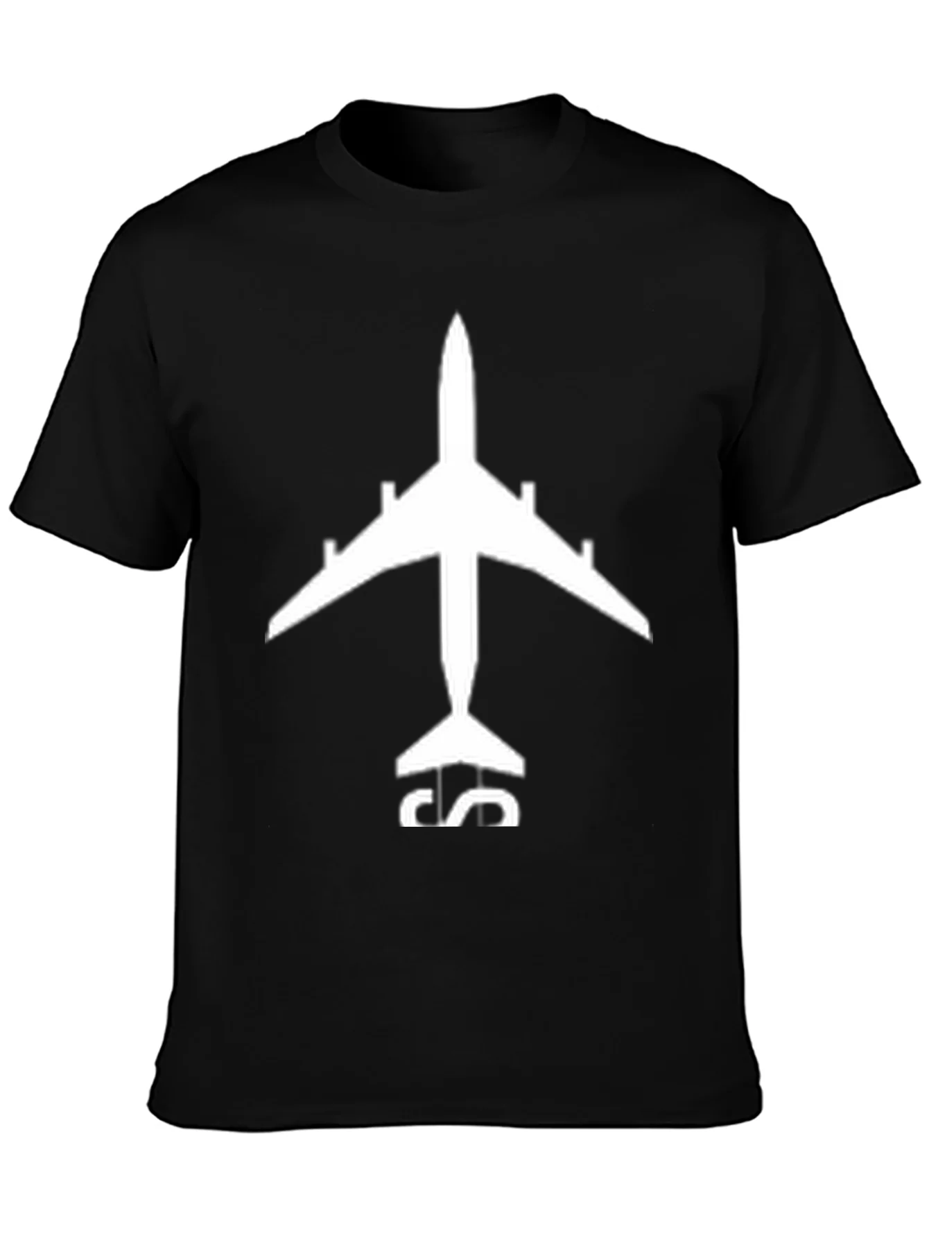 Airplane Graphic Tee - Black Cotton T-Shirt