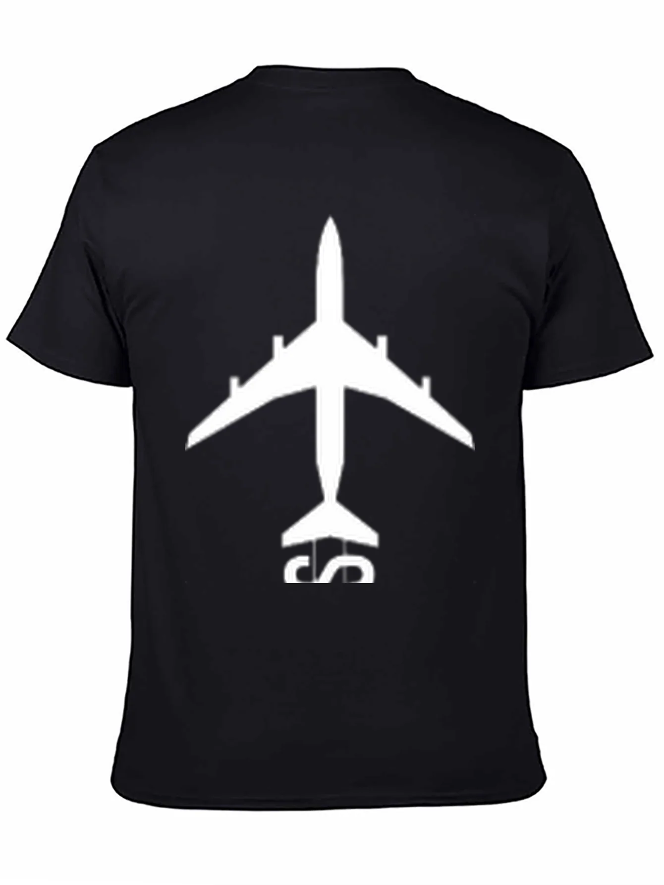 Airplane Graphic Tee - Black Cotton T-Shirt