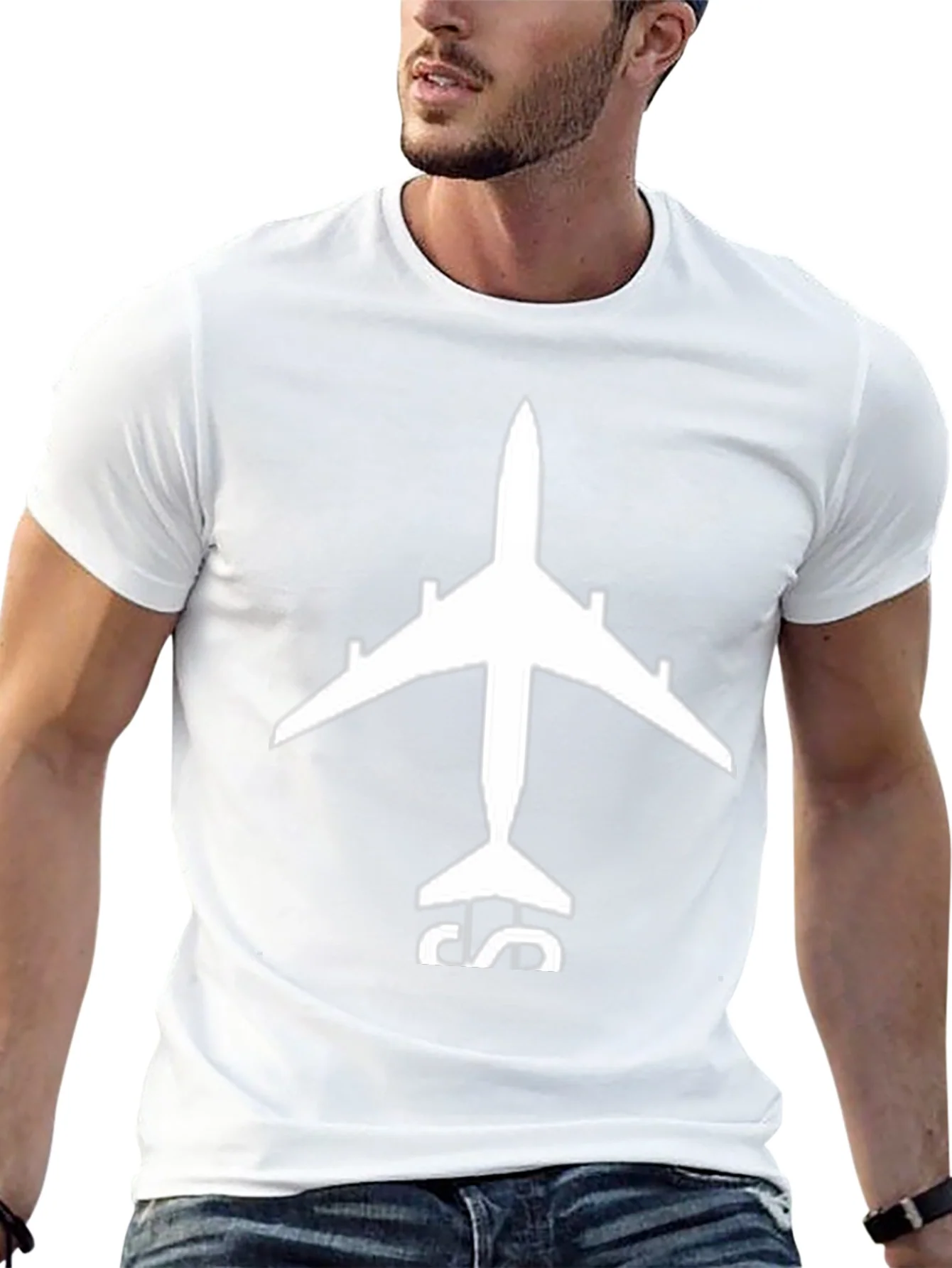 Airplane Graphic Tee - Black Cotton T-Shirt