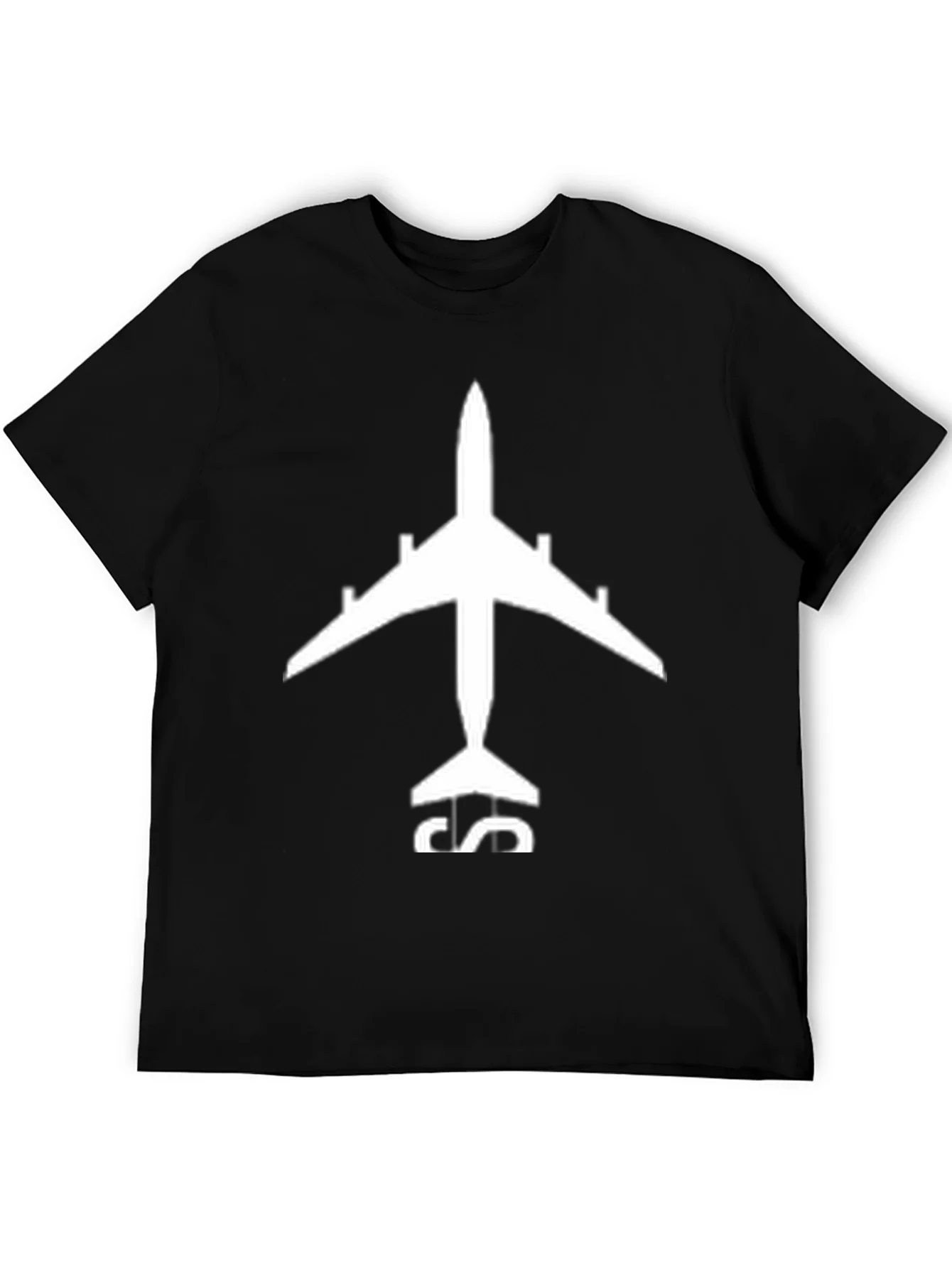 Airplane Graphic Tee - Black Cotton T-Shirt