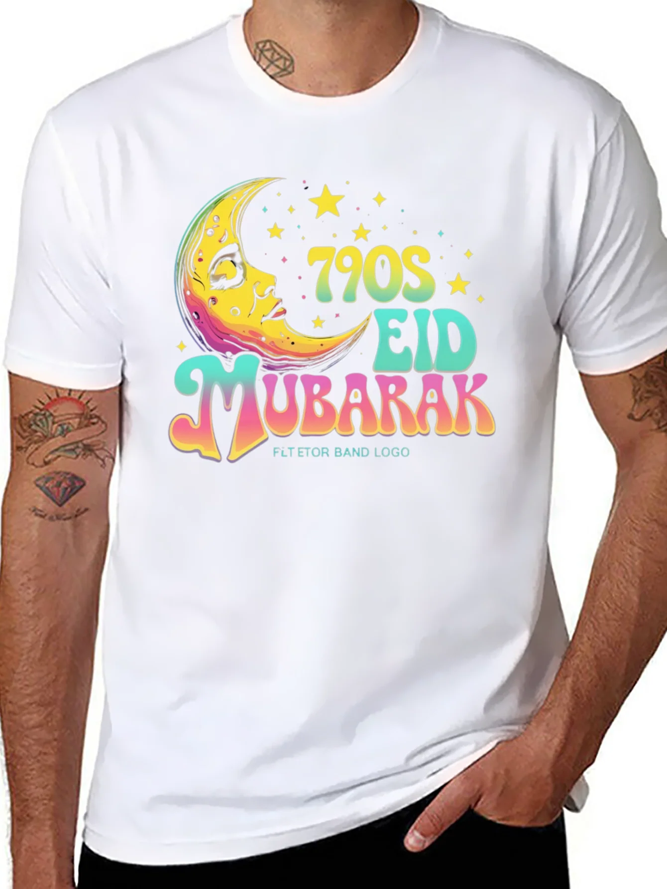 790s Eid Mubarak Black T-Shirt