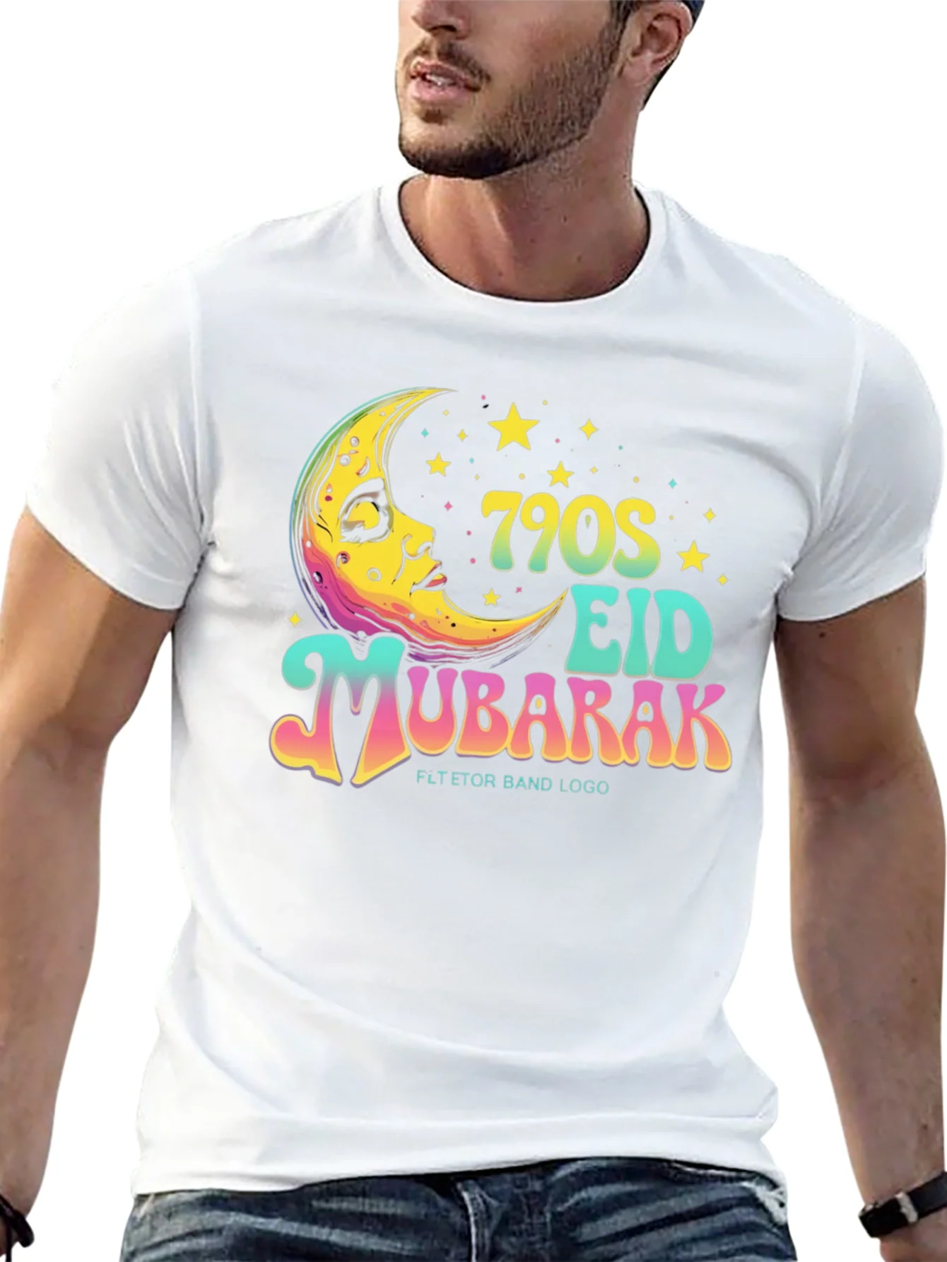 790s Eid Mubarak Black T-Shirt