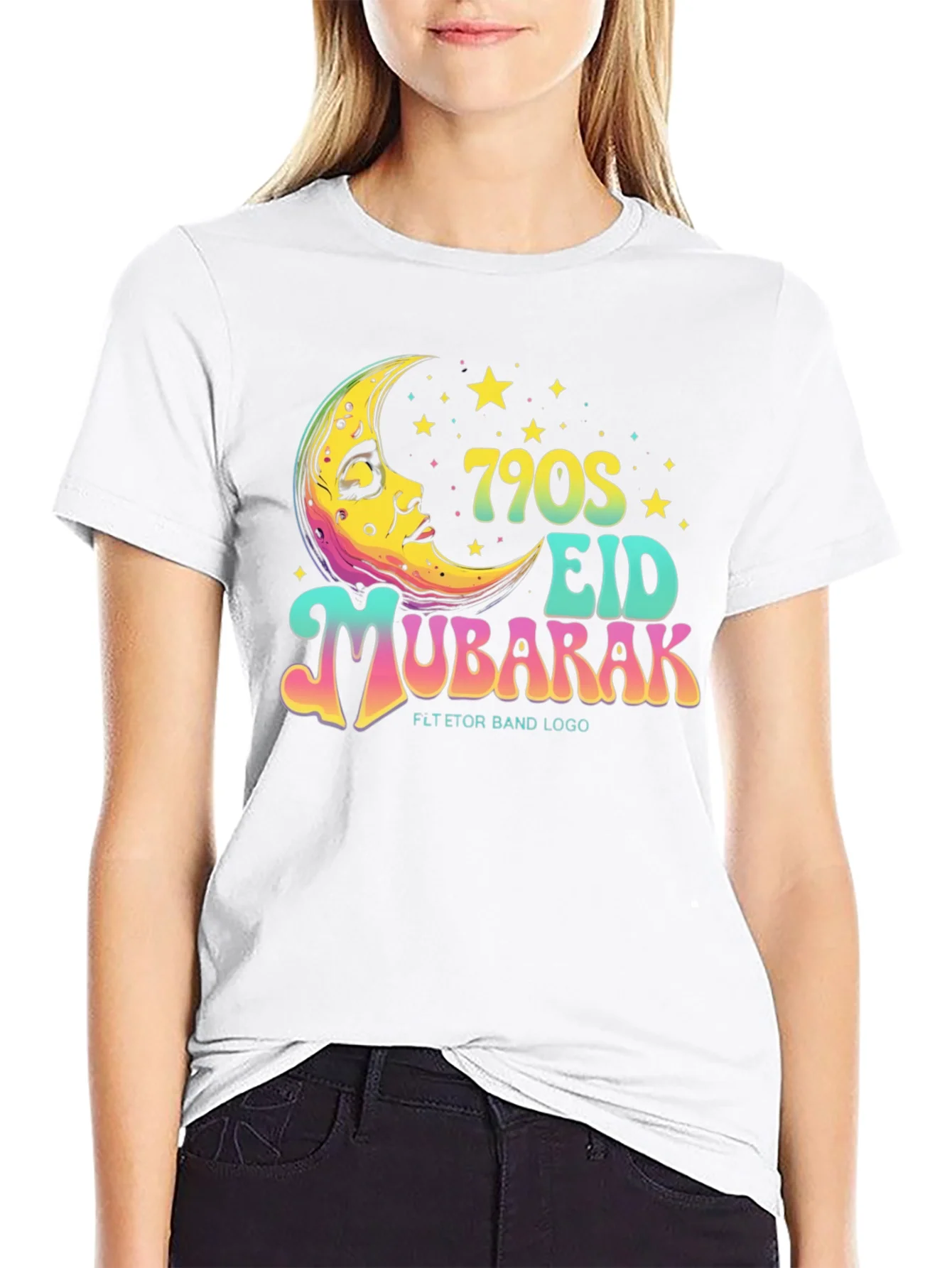 790s Eid Mubarak Black T-Shirt