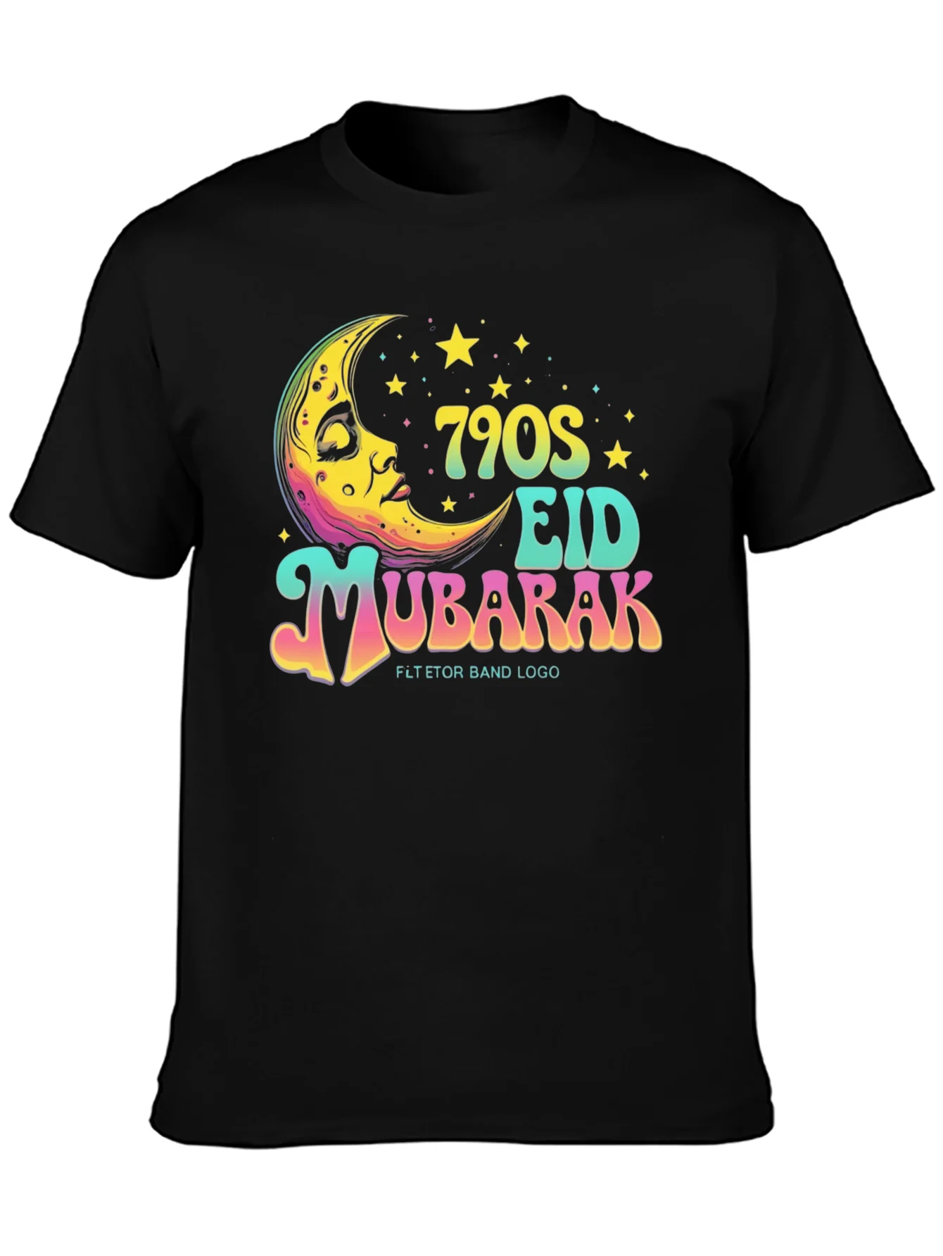 790s Eid Mubarak Black T-Shirt