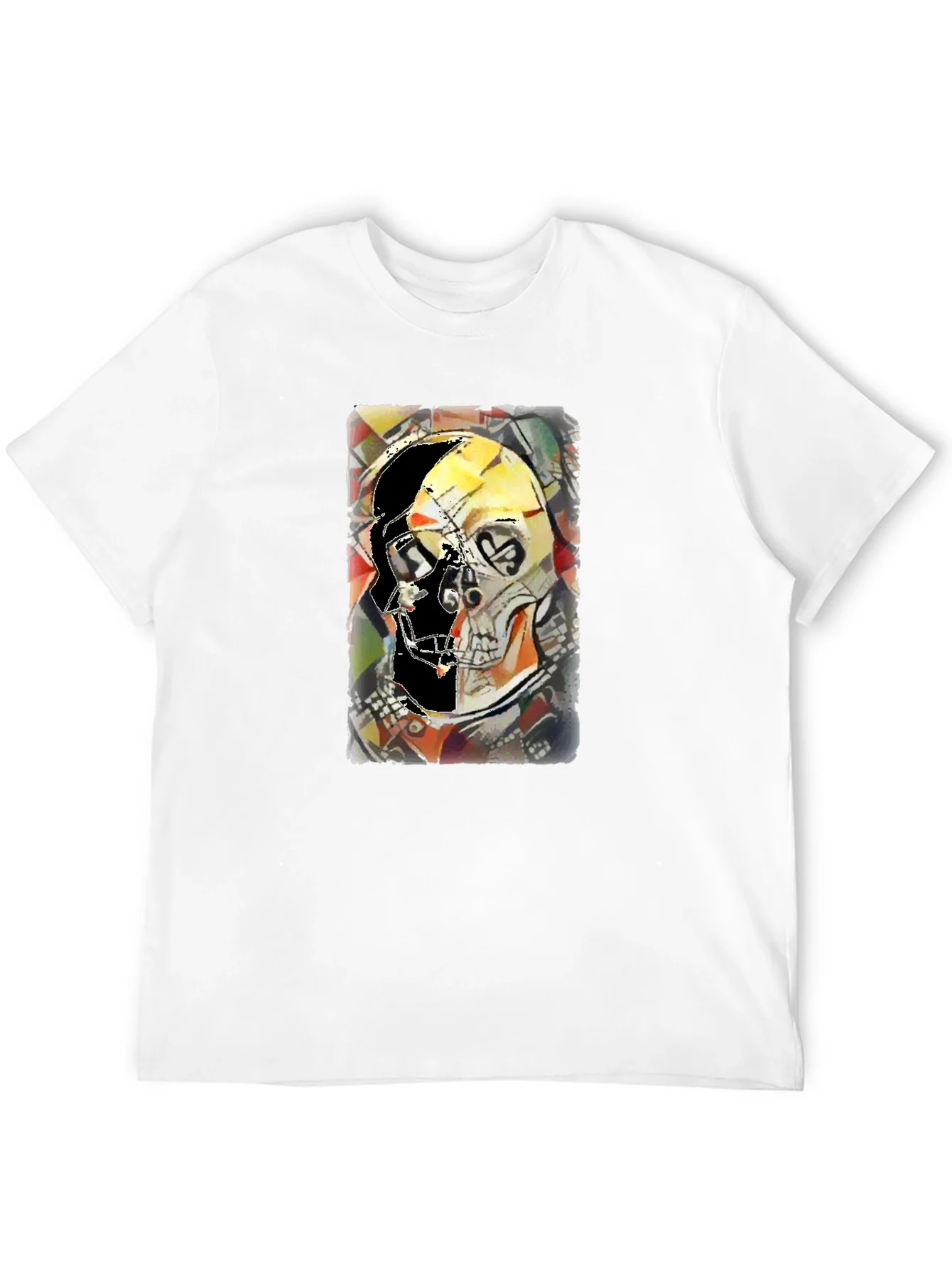 Abstract Skull Graphic Print Black Tee