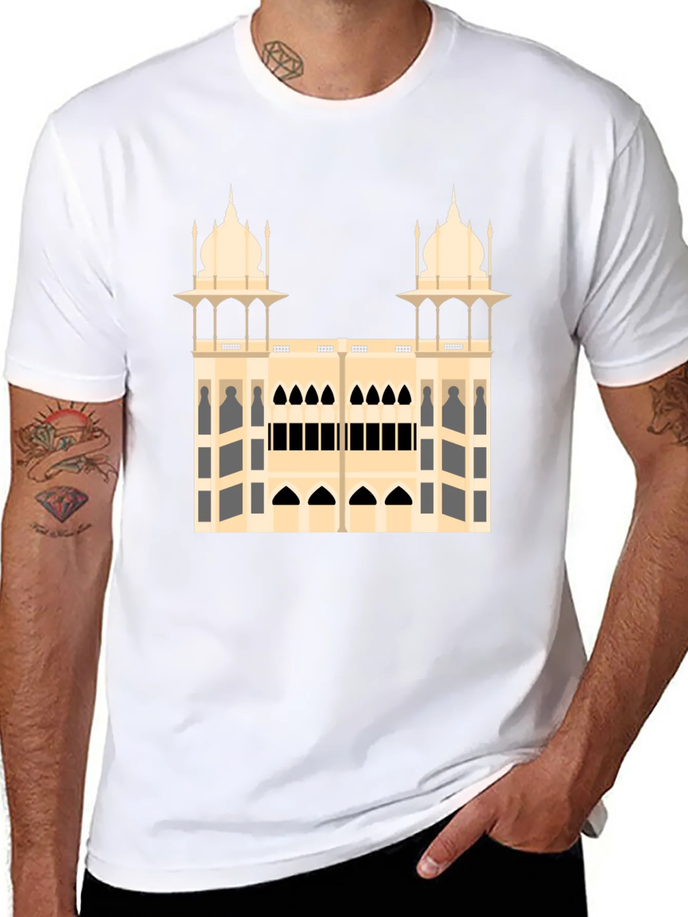 Architectural Print Black T-Shirt