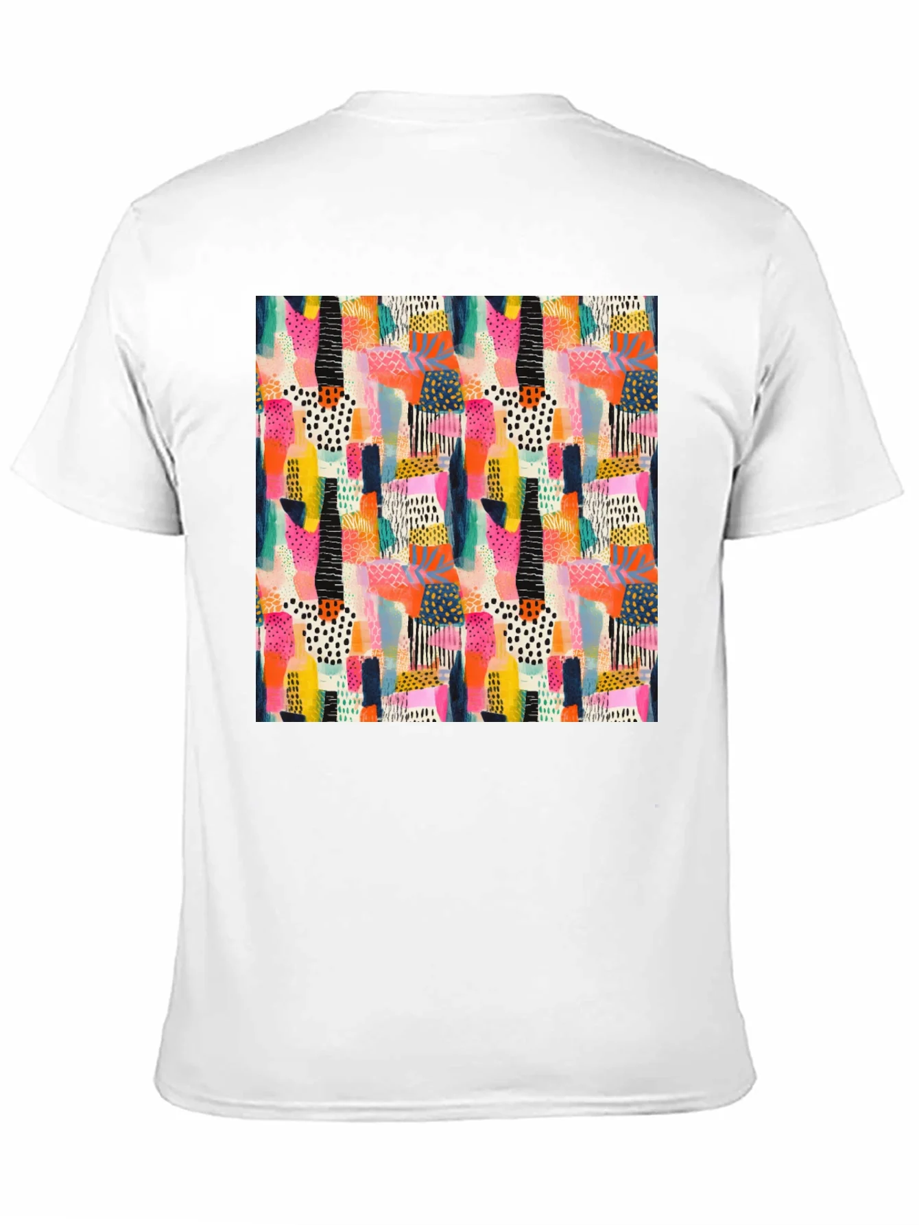 Abstract Pattern Black Crew Neck T-Shirt