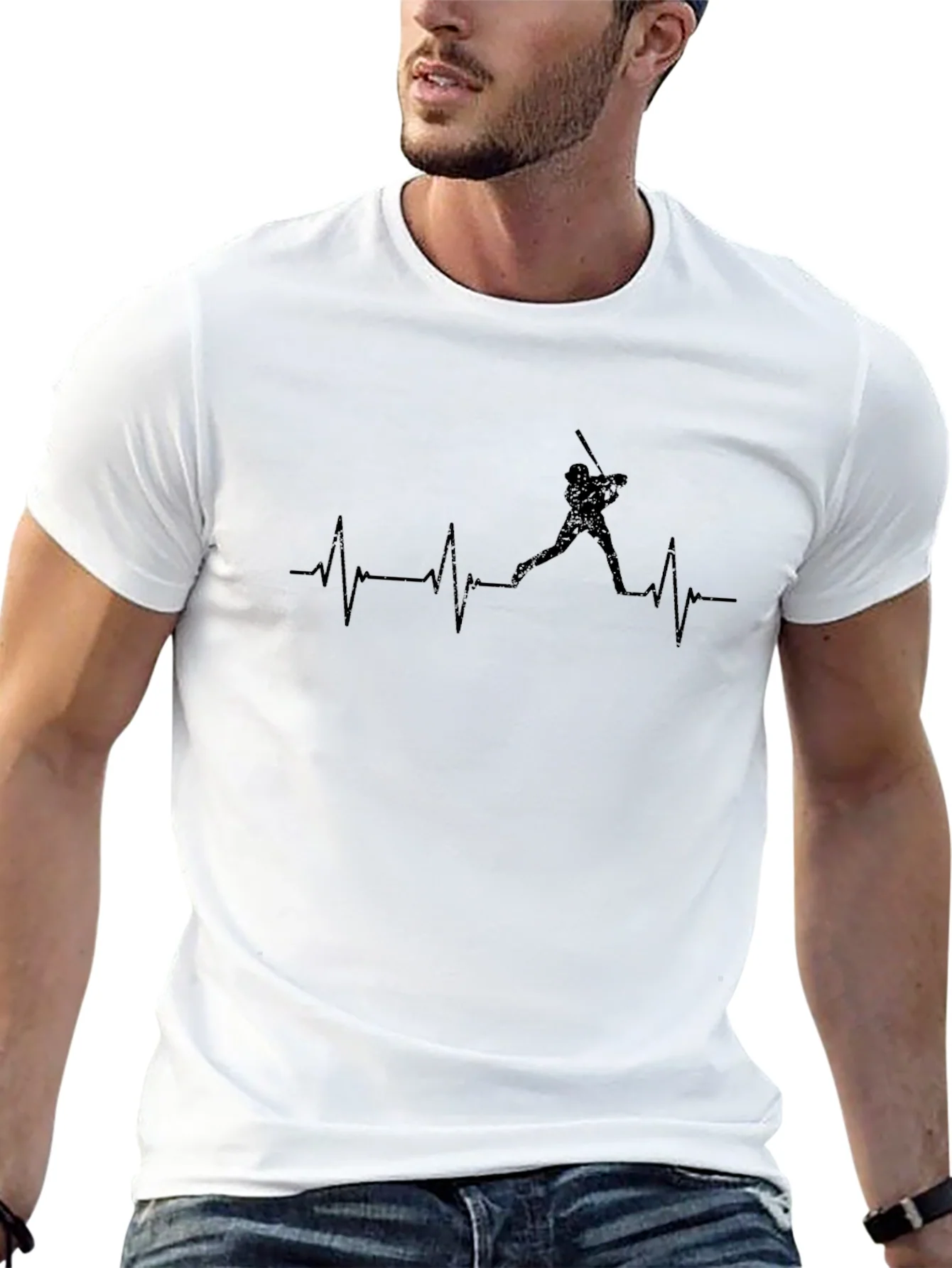 Baseball Heartbeat T-Shirt - Stylish Sportswear