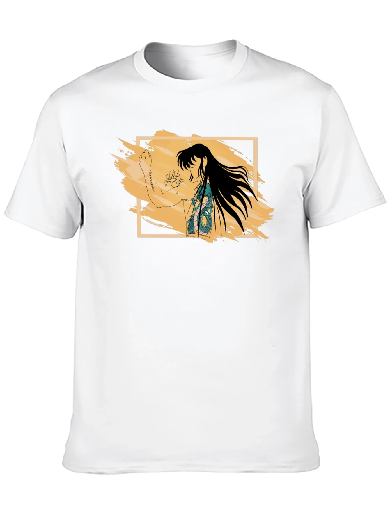 Anime Dragon Tattoo Graphic Black T-Shirt