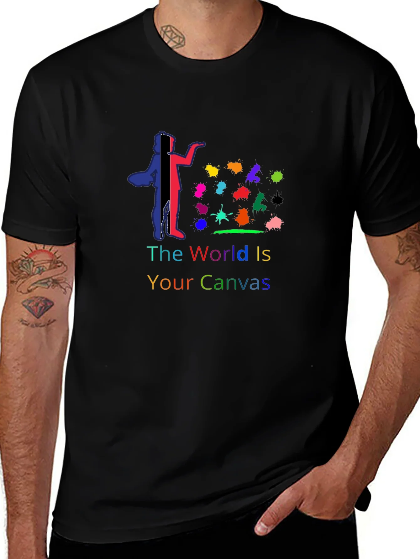 Artistic World Is Your Canvas Black T-Shirt