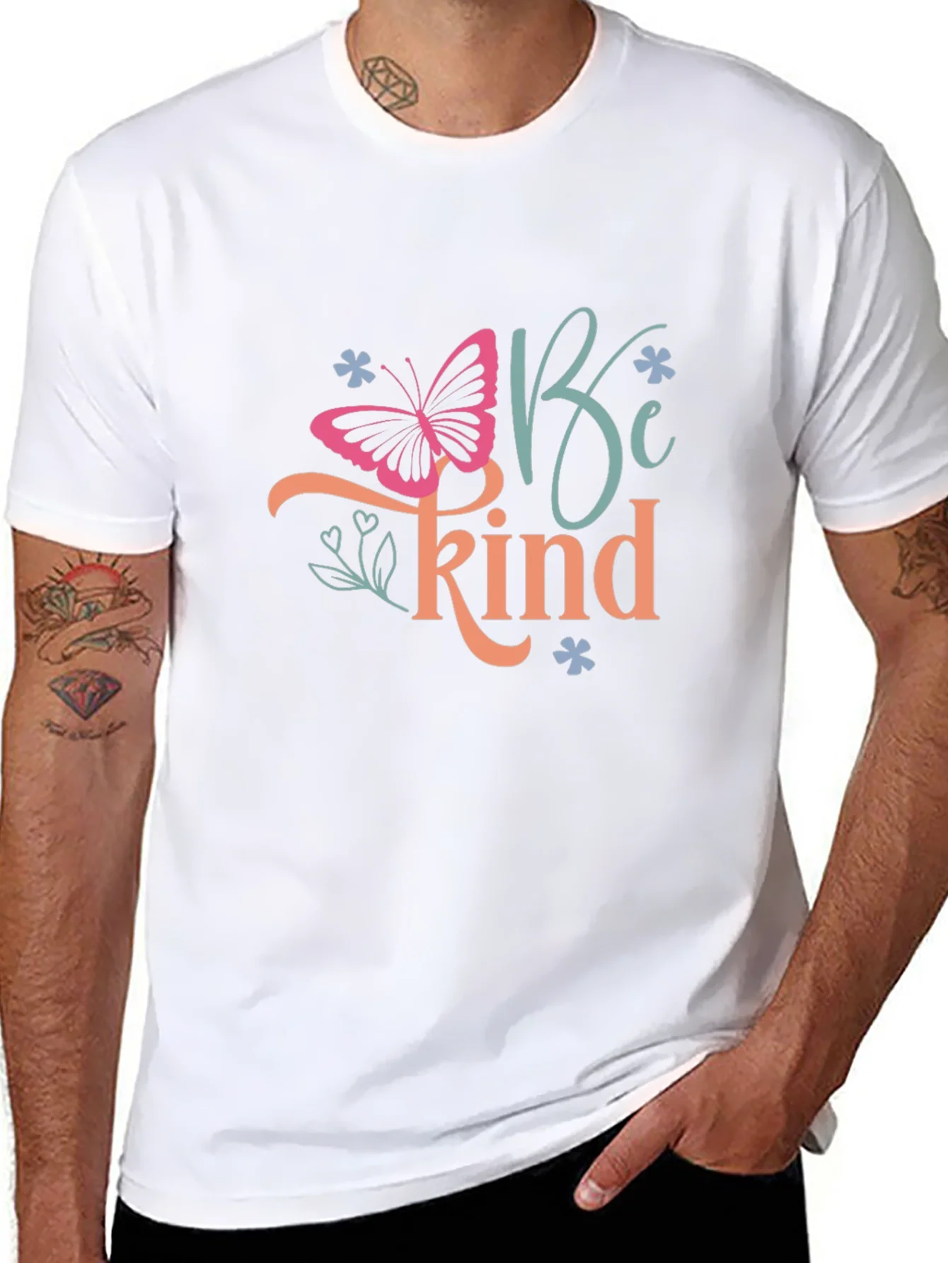 Be Kind Butterfly Graphic T-Shirt - Black
