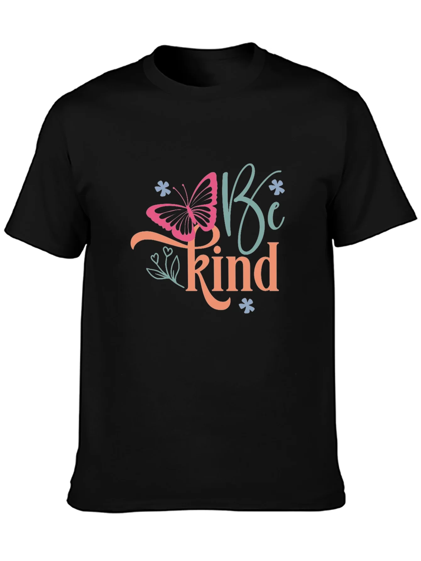Be Kind Butterfly Graphic T-Shirt - Black