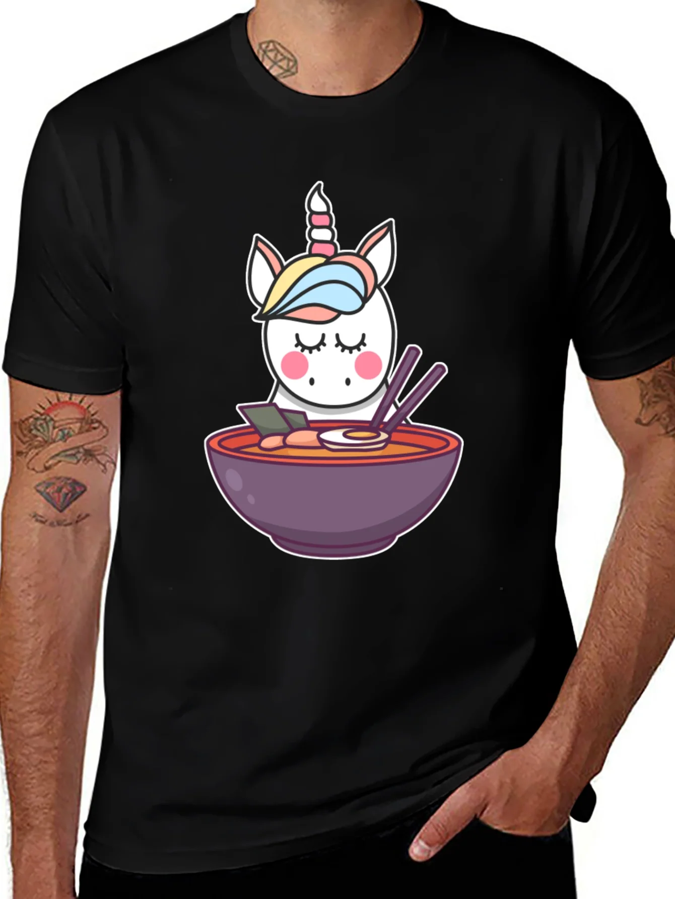 Unicorn Ramen Black T-Shirt