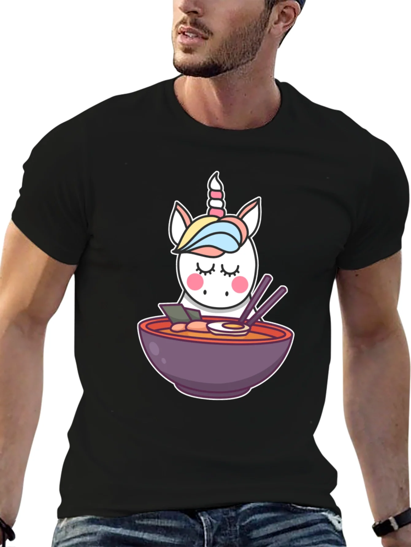 Unicorn Ramen Black T-Shirt