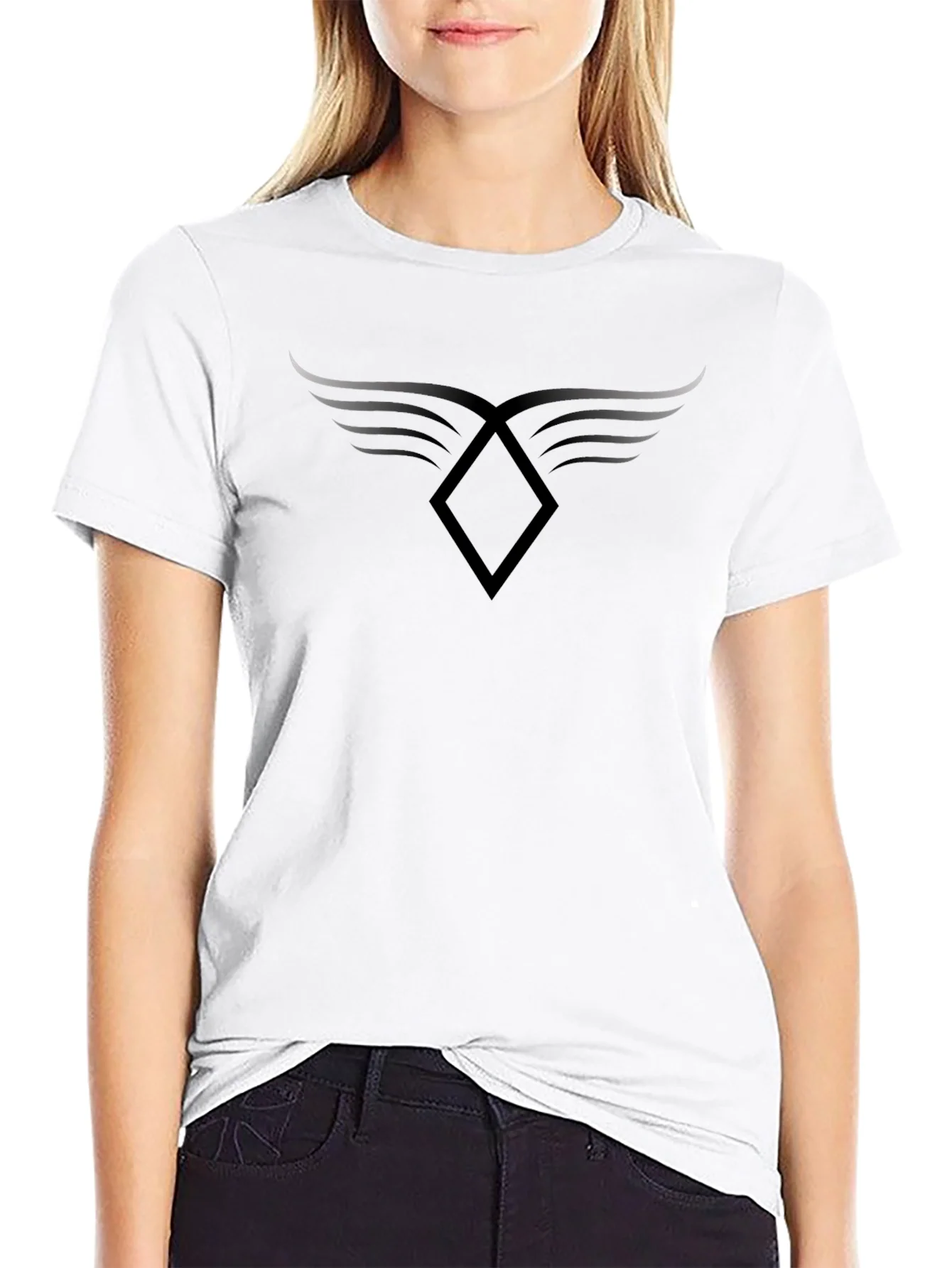 Winged Diamond Black T-Shirt - Modern Graphic Tee