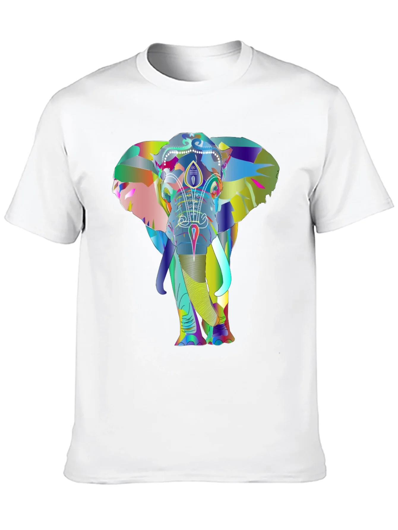 Vibrant Elephant Graphic Tee - Black Cotton T-Shirt