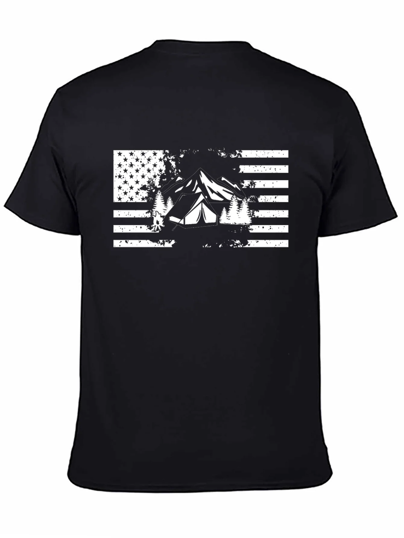 American Flag Camping T-Shirt