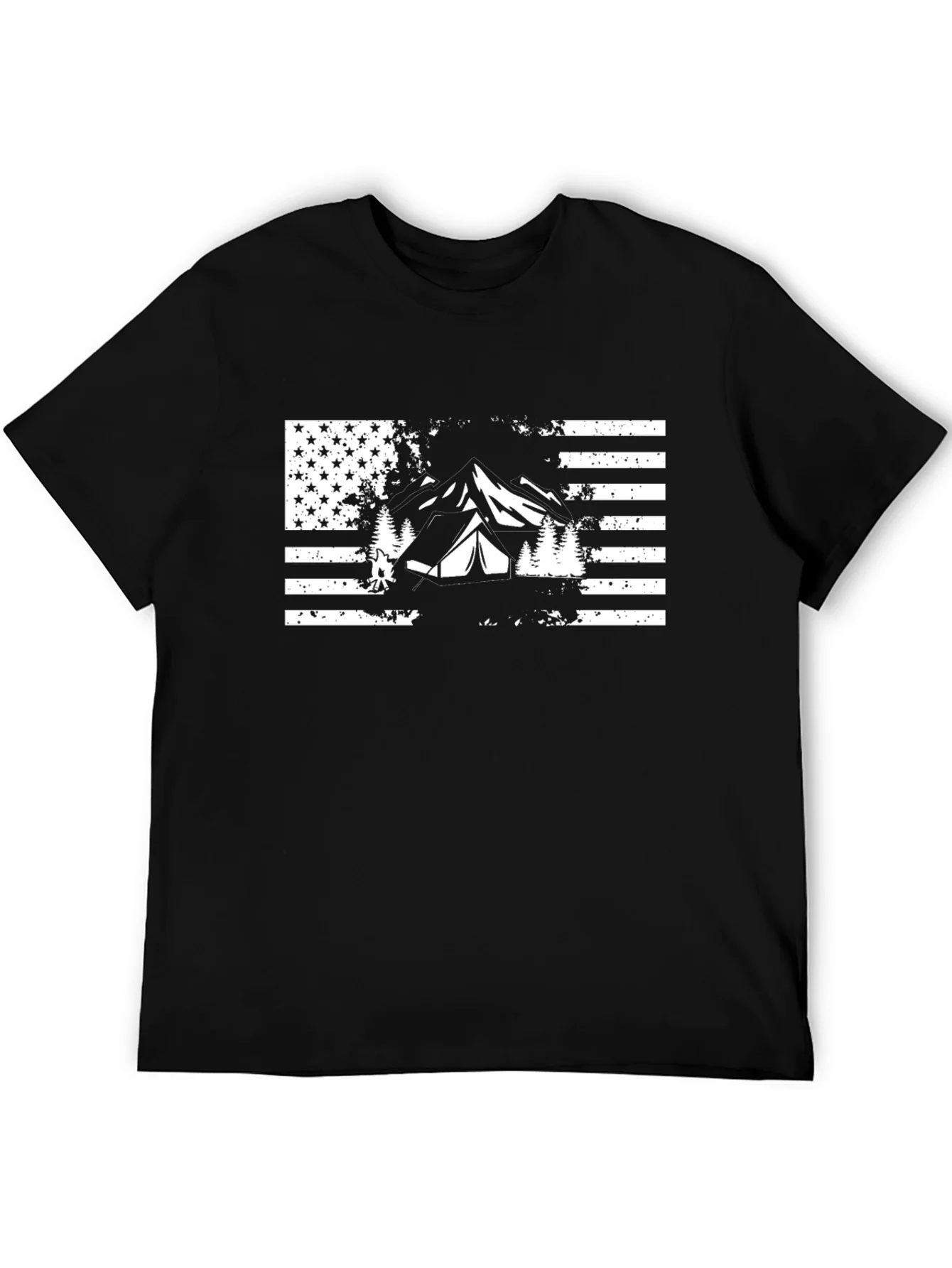 American Flag Camping T-Shirt