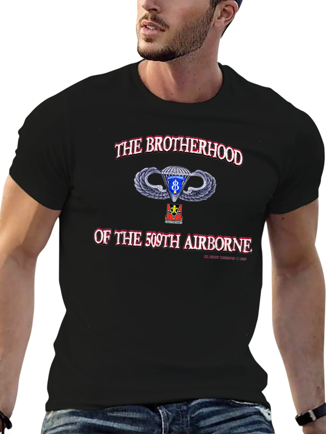 509th Airborne Brotherhood Black T-Shirt
