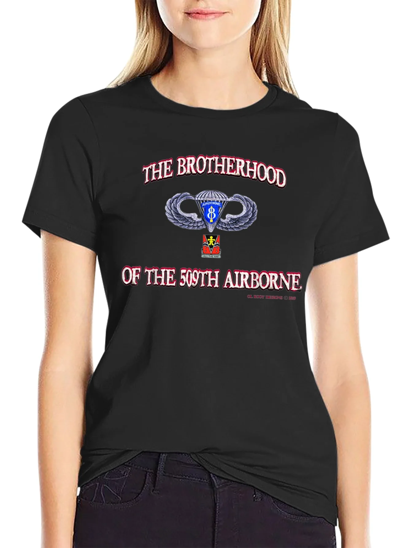 509th Airborne Brotherhood Black T-Shirt
