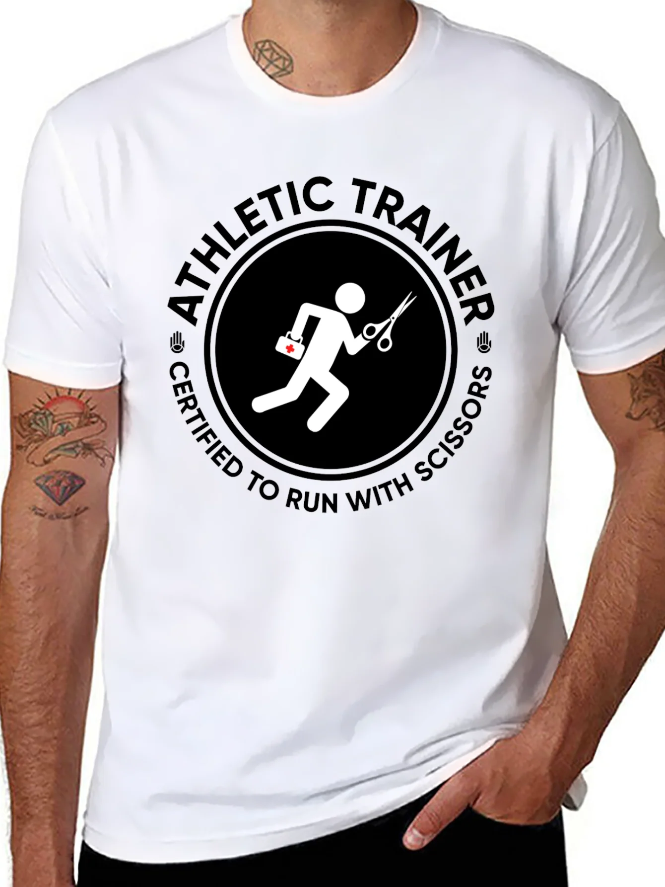 Athletic Trainer Certified to Run with Scissors T-Shirt