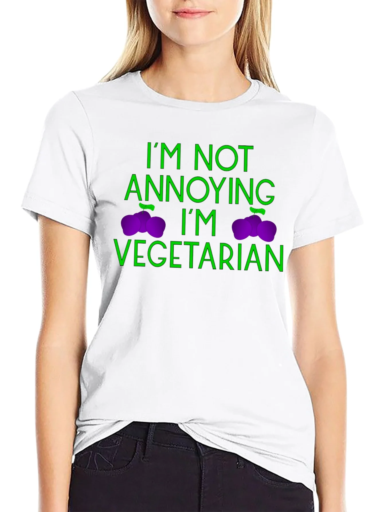 Vegetarian Statement Graphic Tee - Black