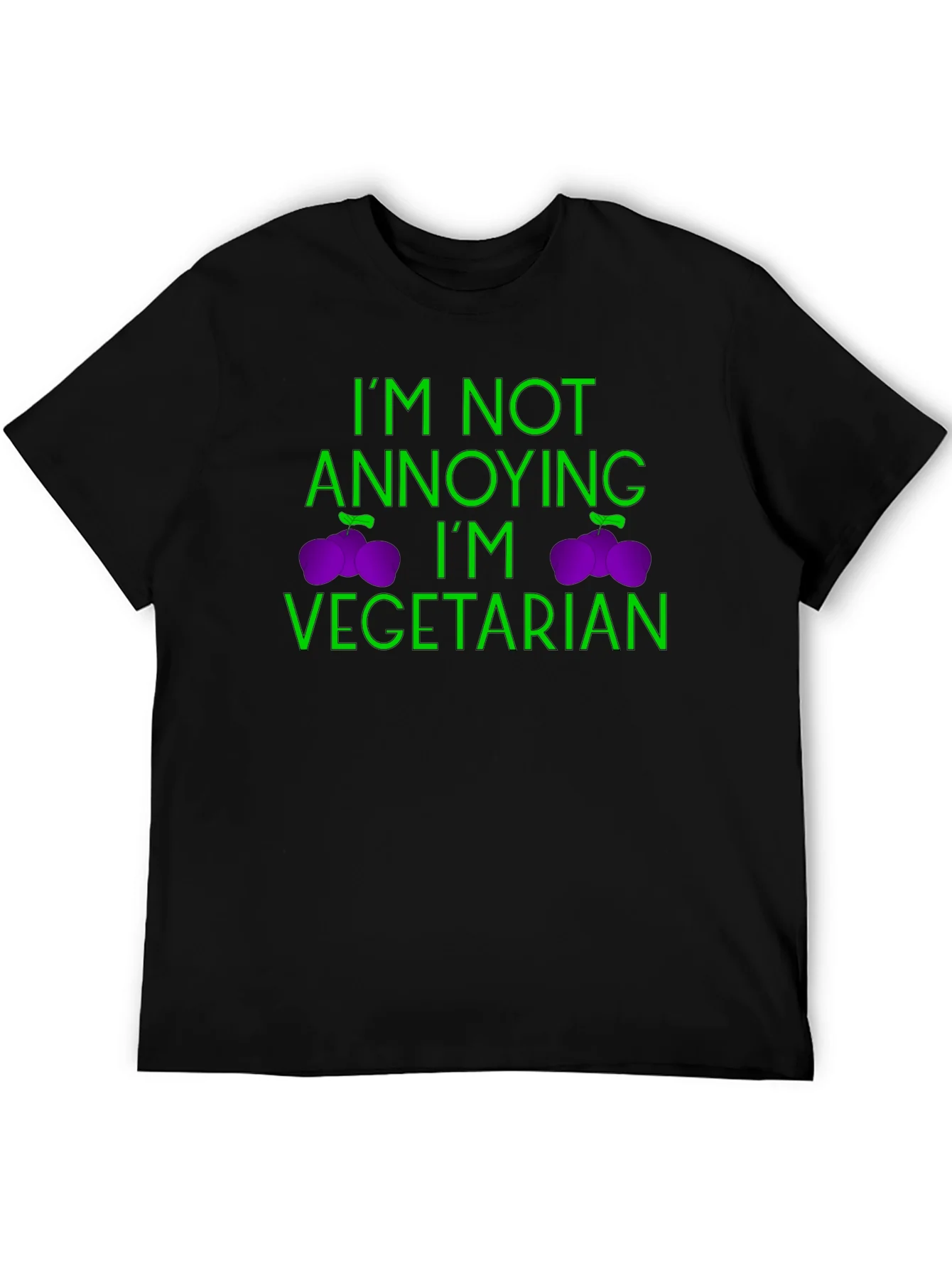 Vegetarian Statement Graphic Tee - Black