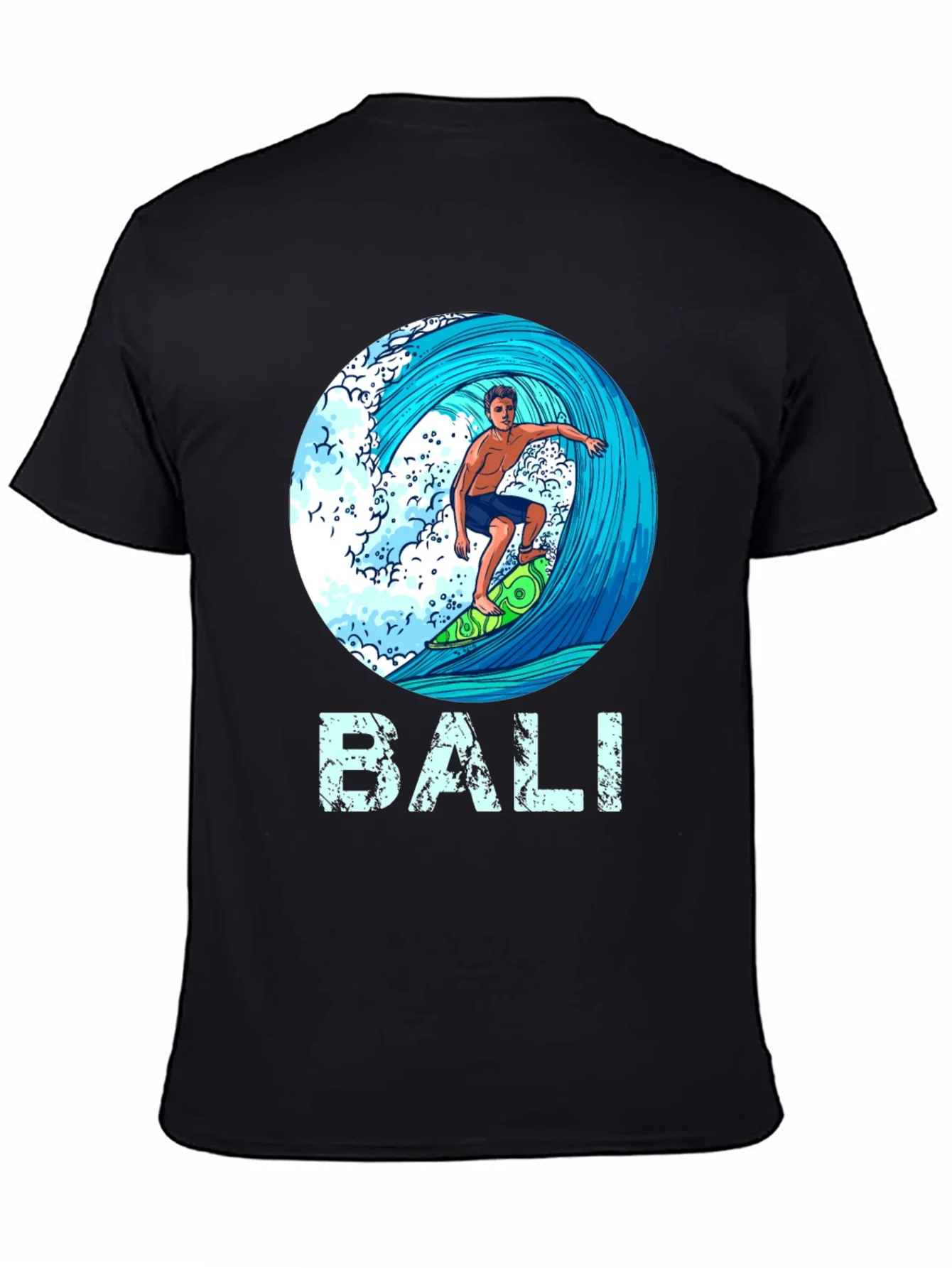 Bali Surfer Graphic T-Shirt - Tropical Island Style
