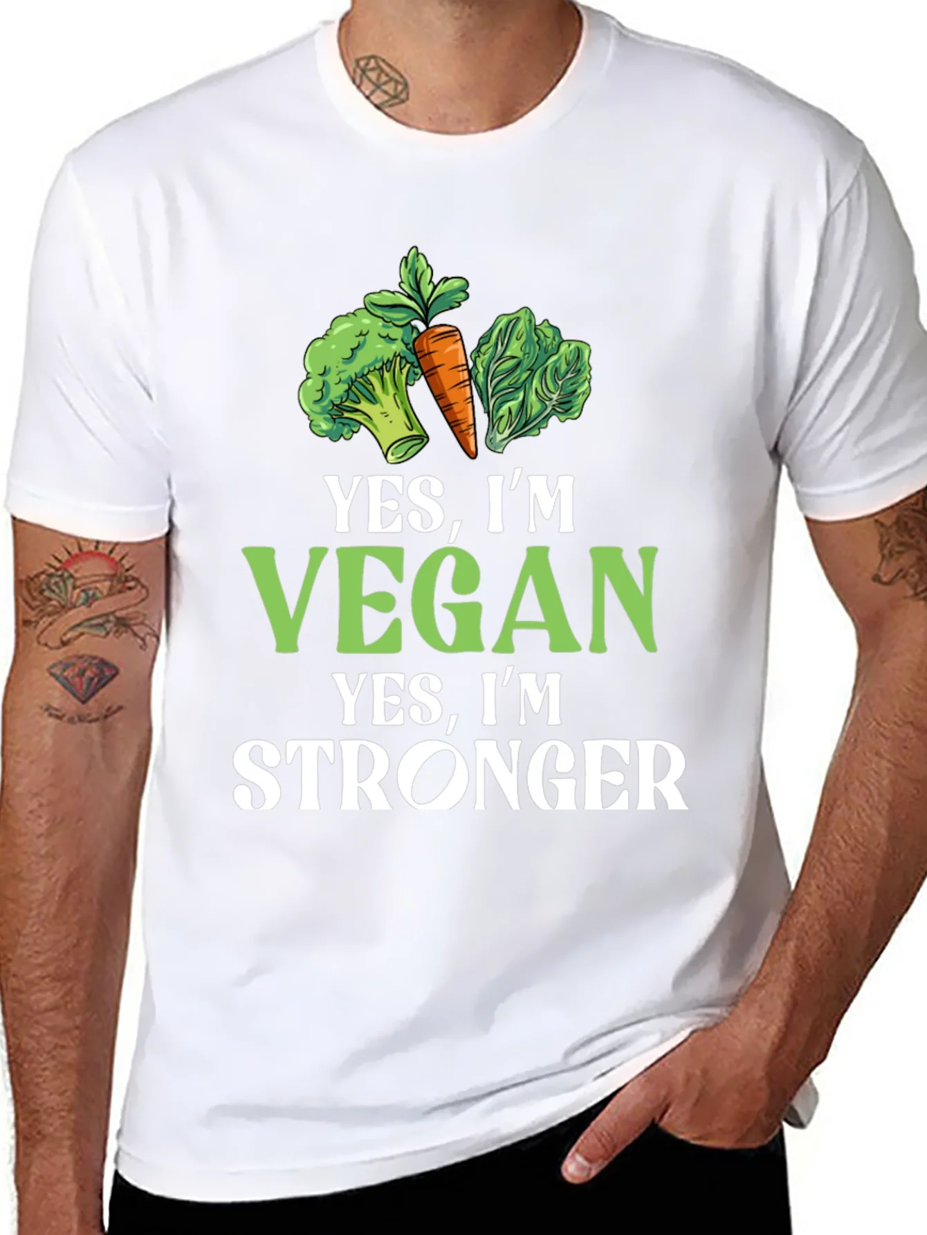 Vegan Stronger Graphic Tee - Plant-Based Power!