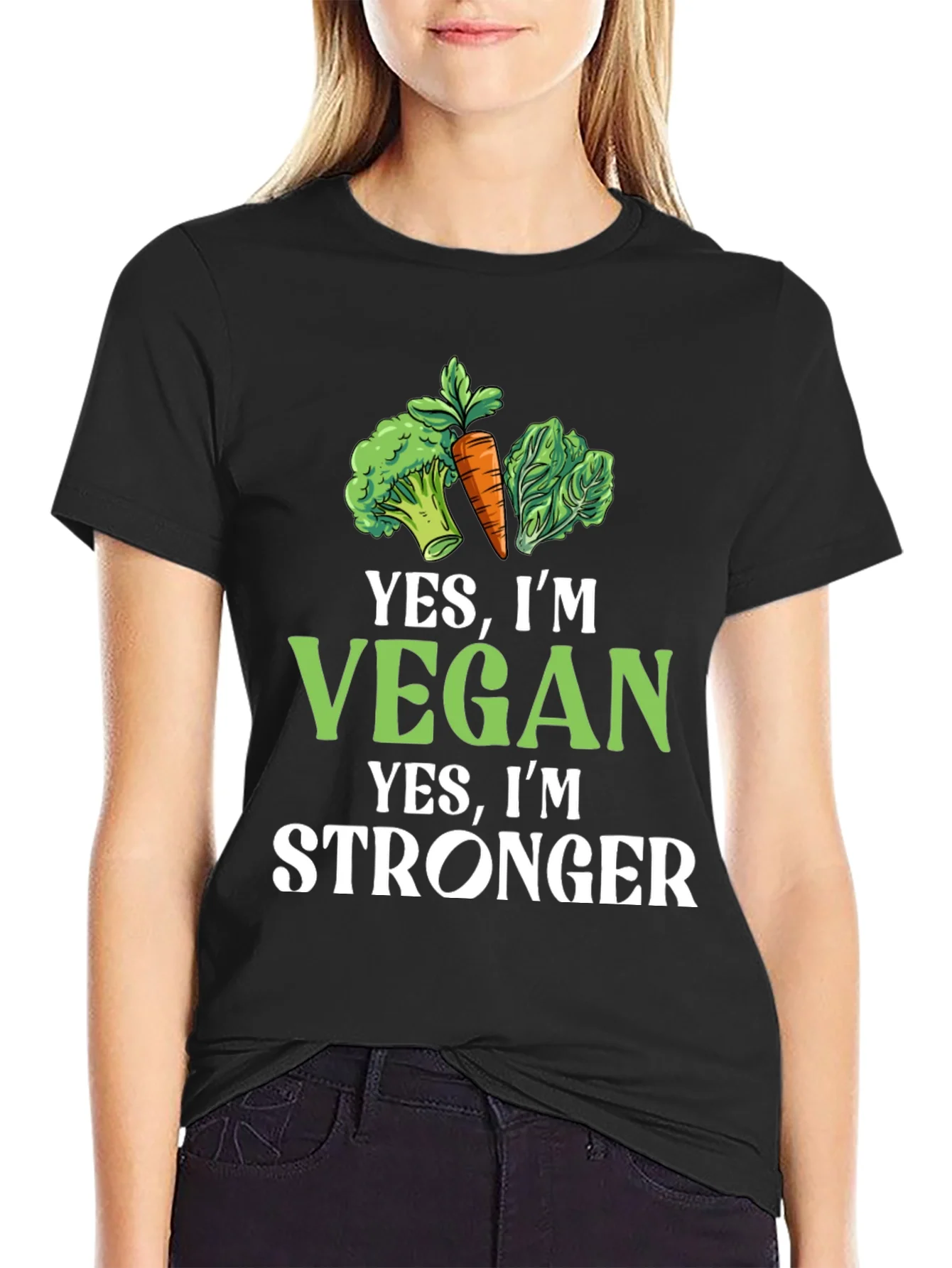 Vegan Stronger Graphic Tee - Plant-Based Power!